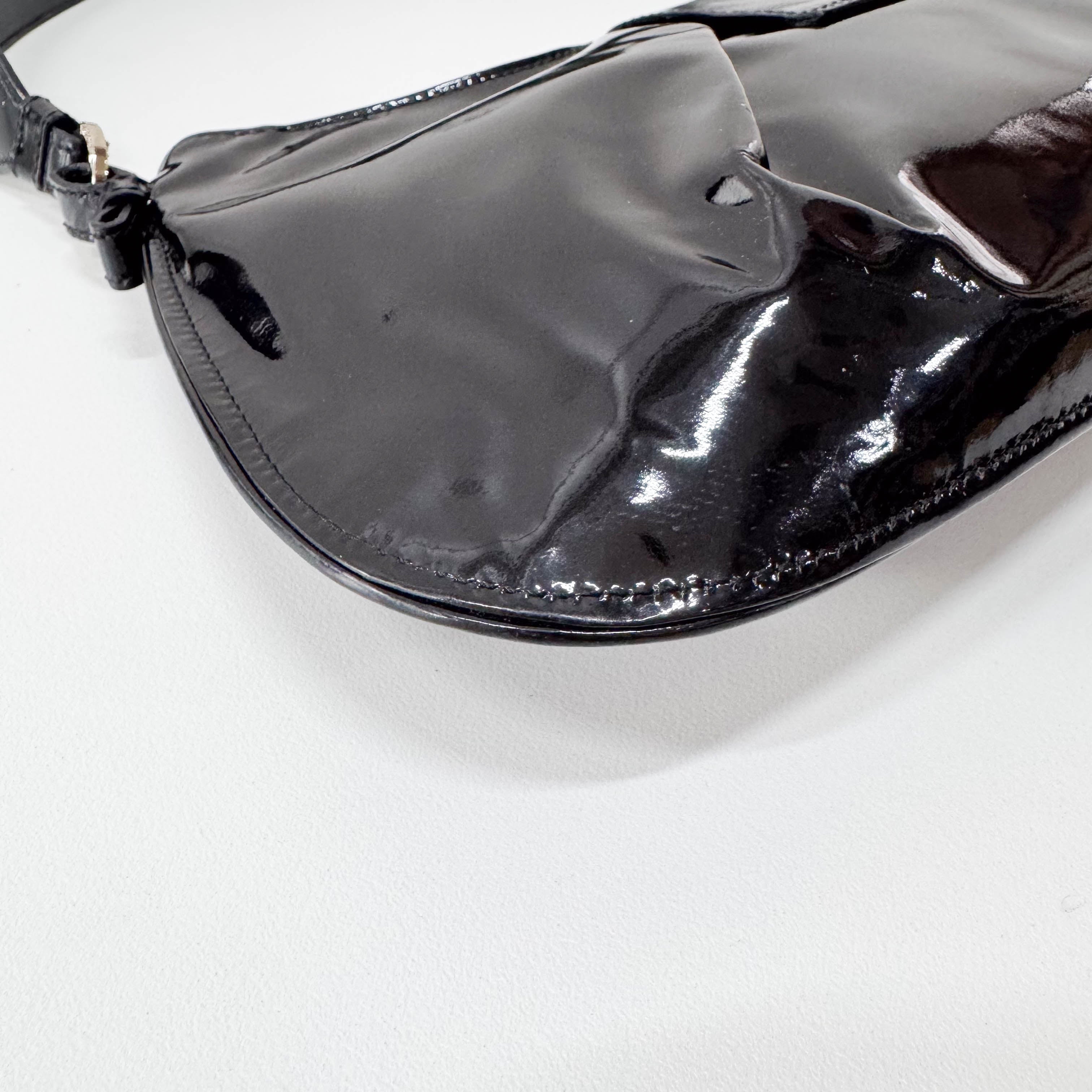 Black Patent Leather Shoulder Bag