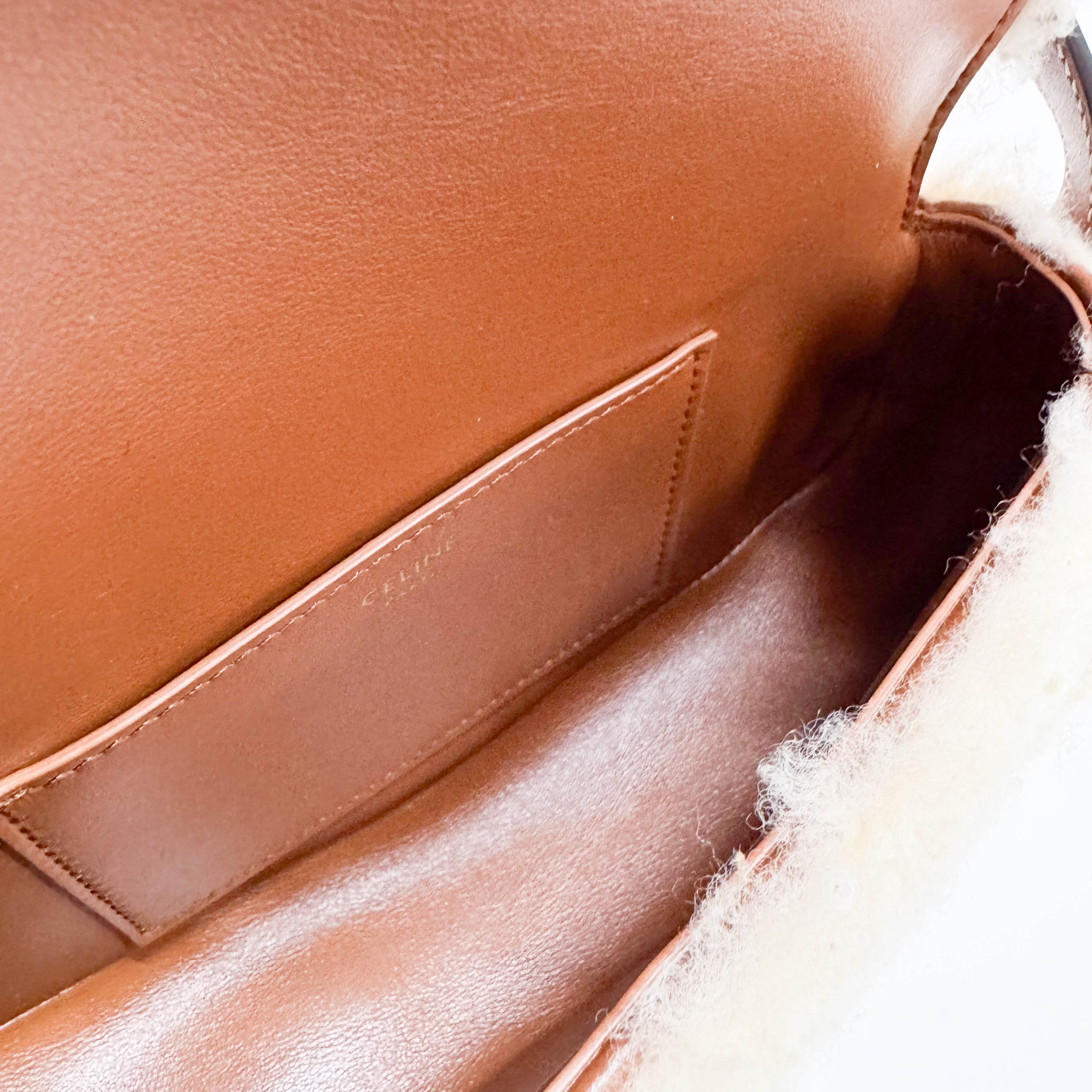 Tabou Beige Clutch On Strap In Shearling And Calfskin