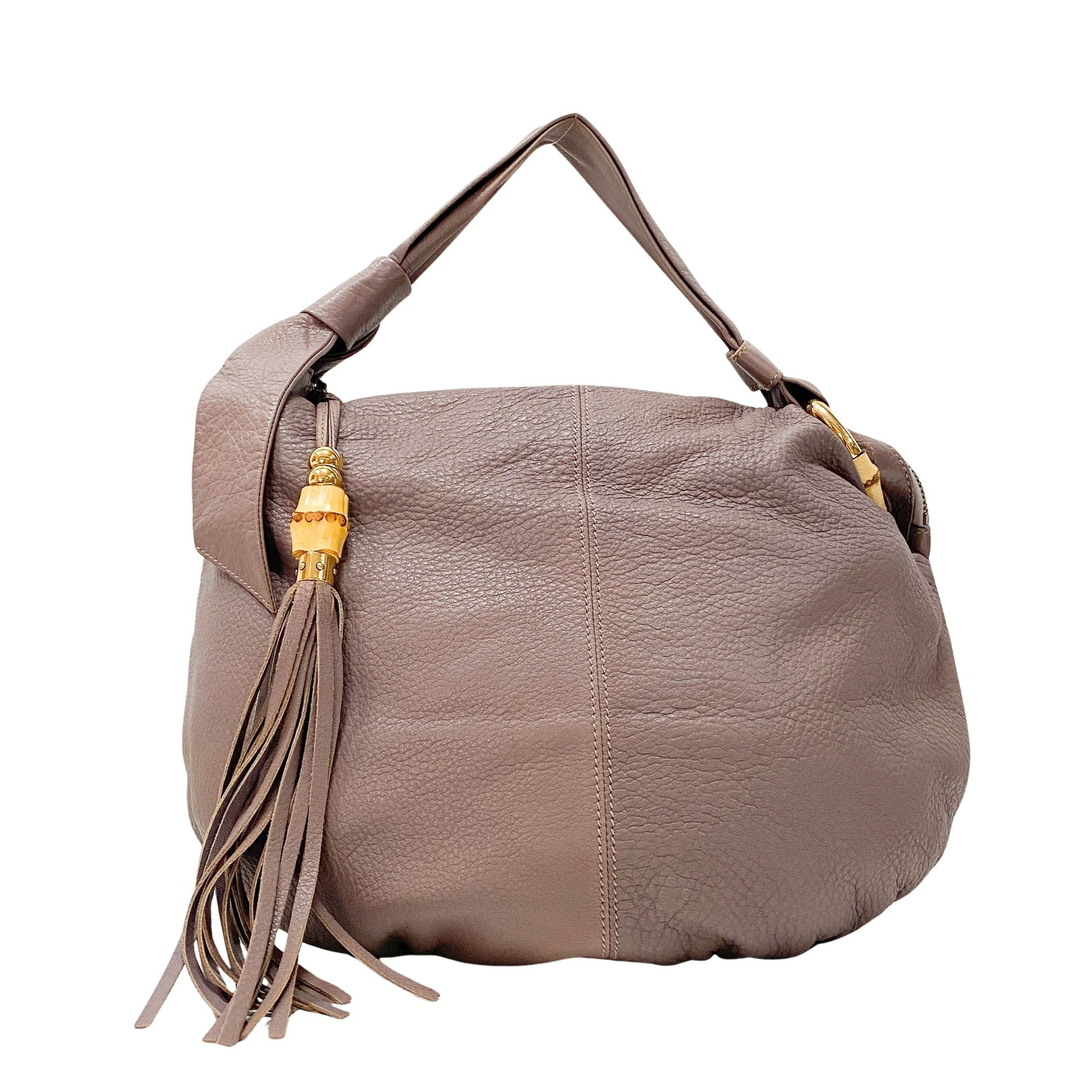 Bamboo Fringe Purple Leather Shoulder Bag