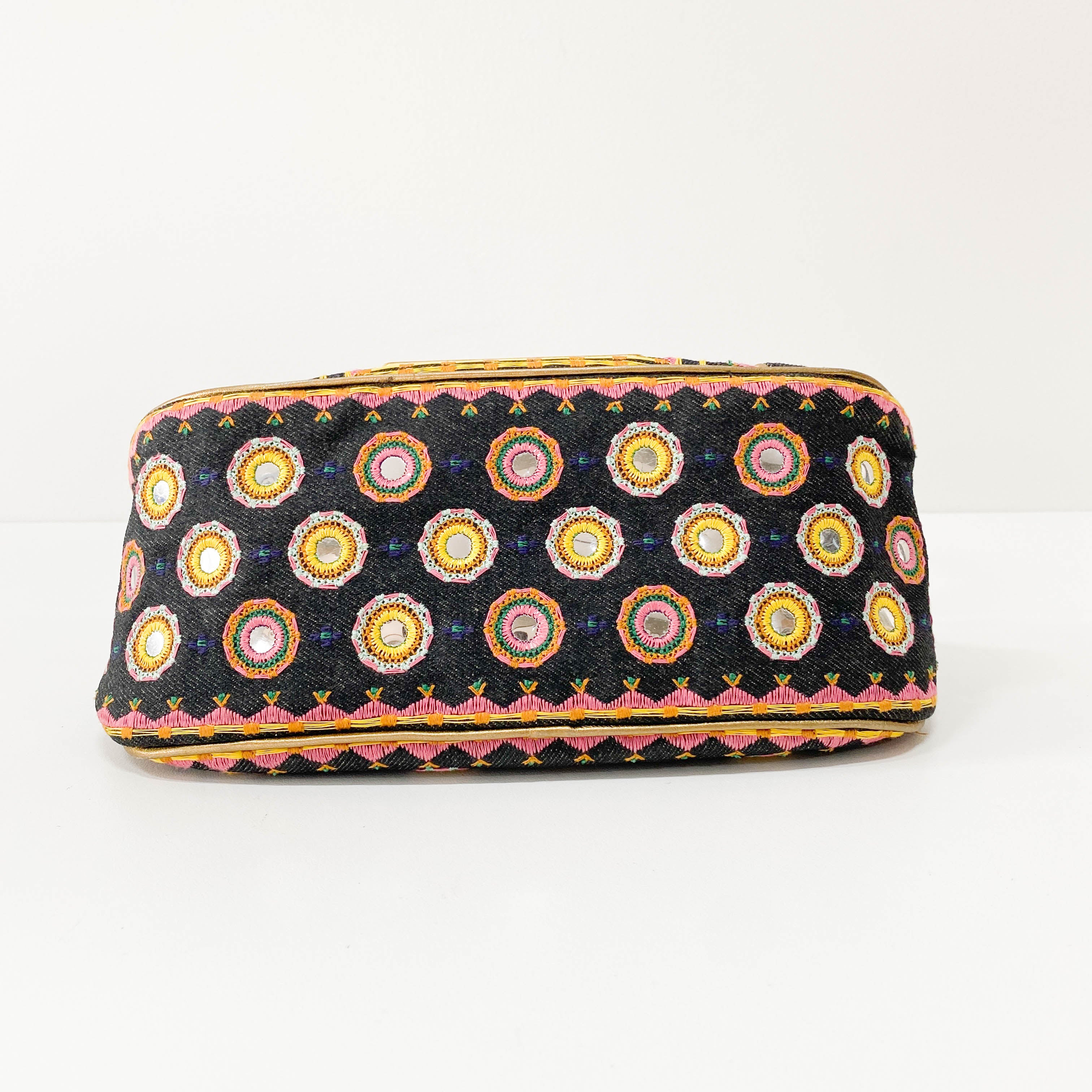 Denim Embroidered Cadillac Shoulder Bag