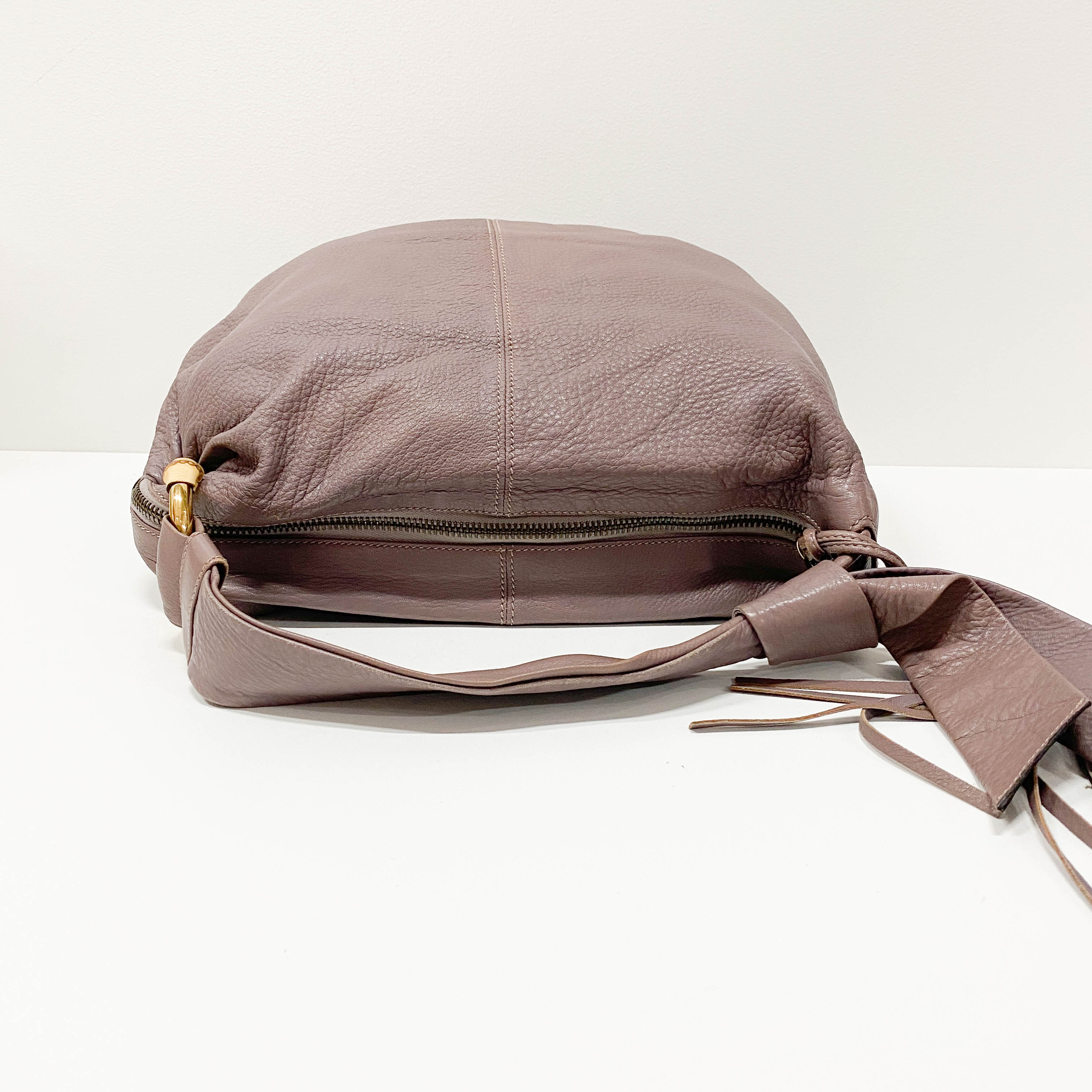 Bamboo Fringe Purple Leather Shoulder Bag