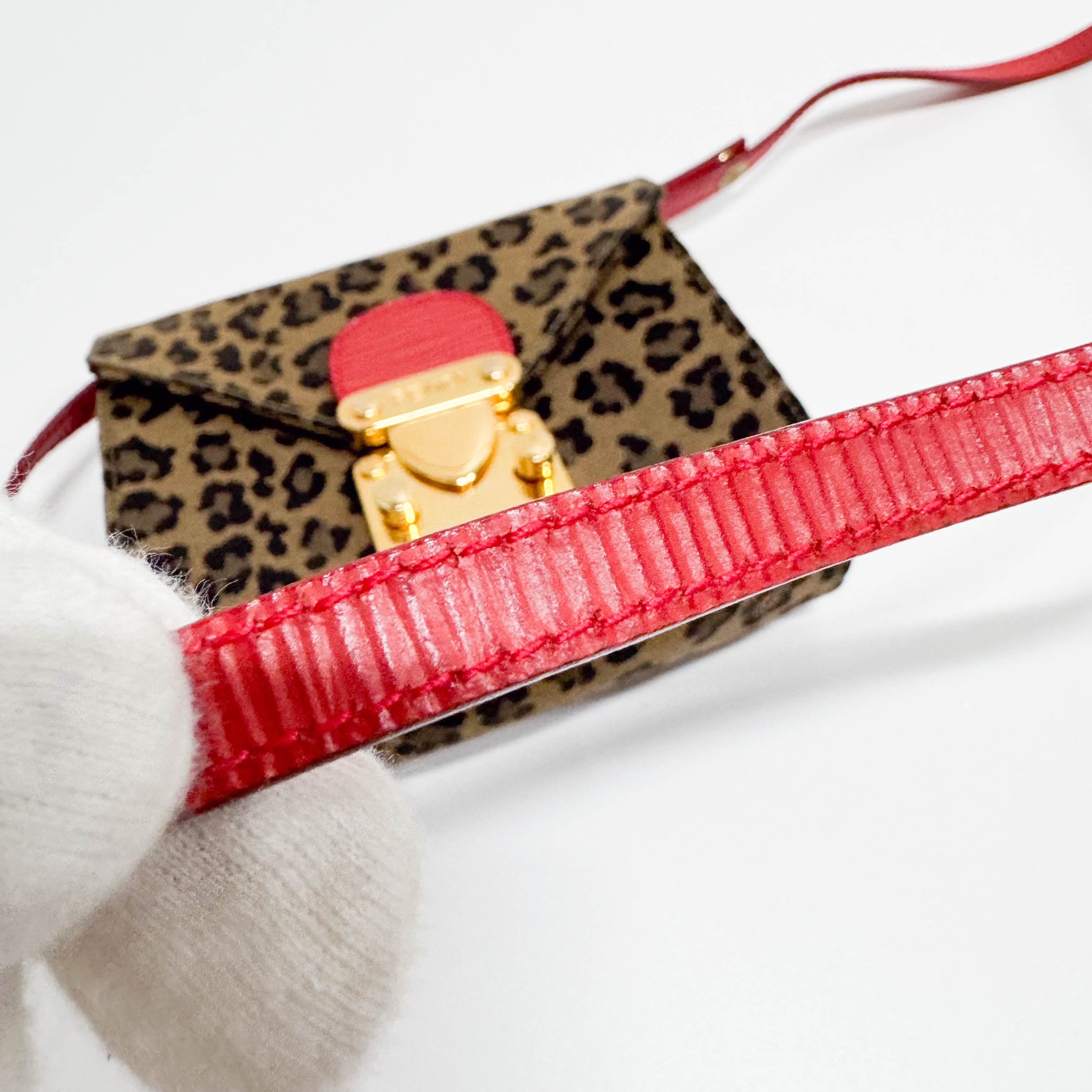 Brown Jaguar Print Canvas Mini Shoulder Bag