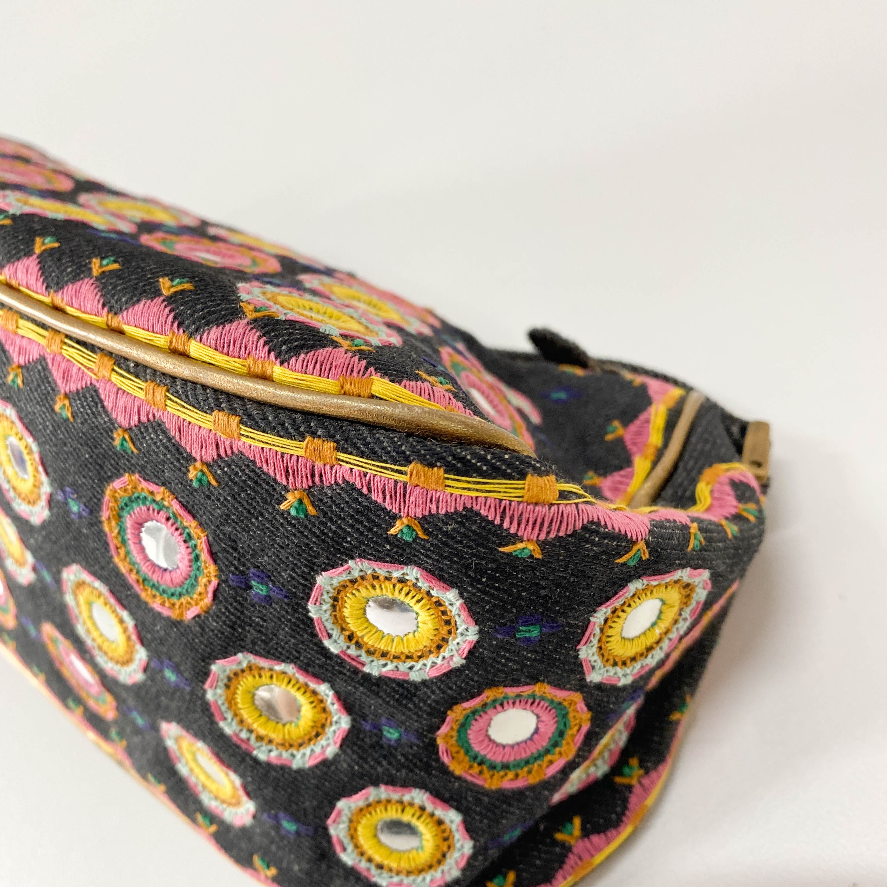 Denim Embroidered Cadillac Shoulder Bag