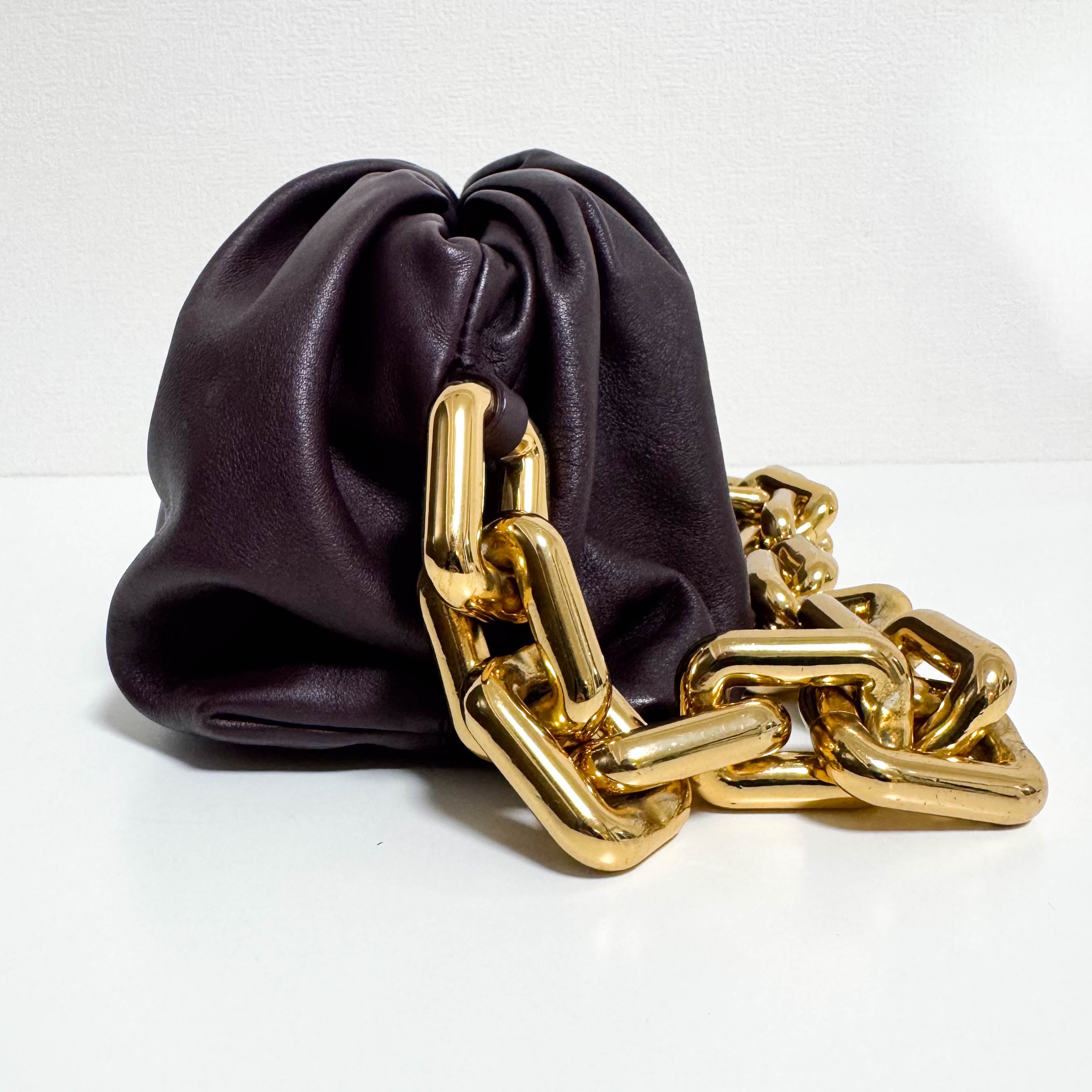 The Chain Pouch Purple Leather Shoulder Bag