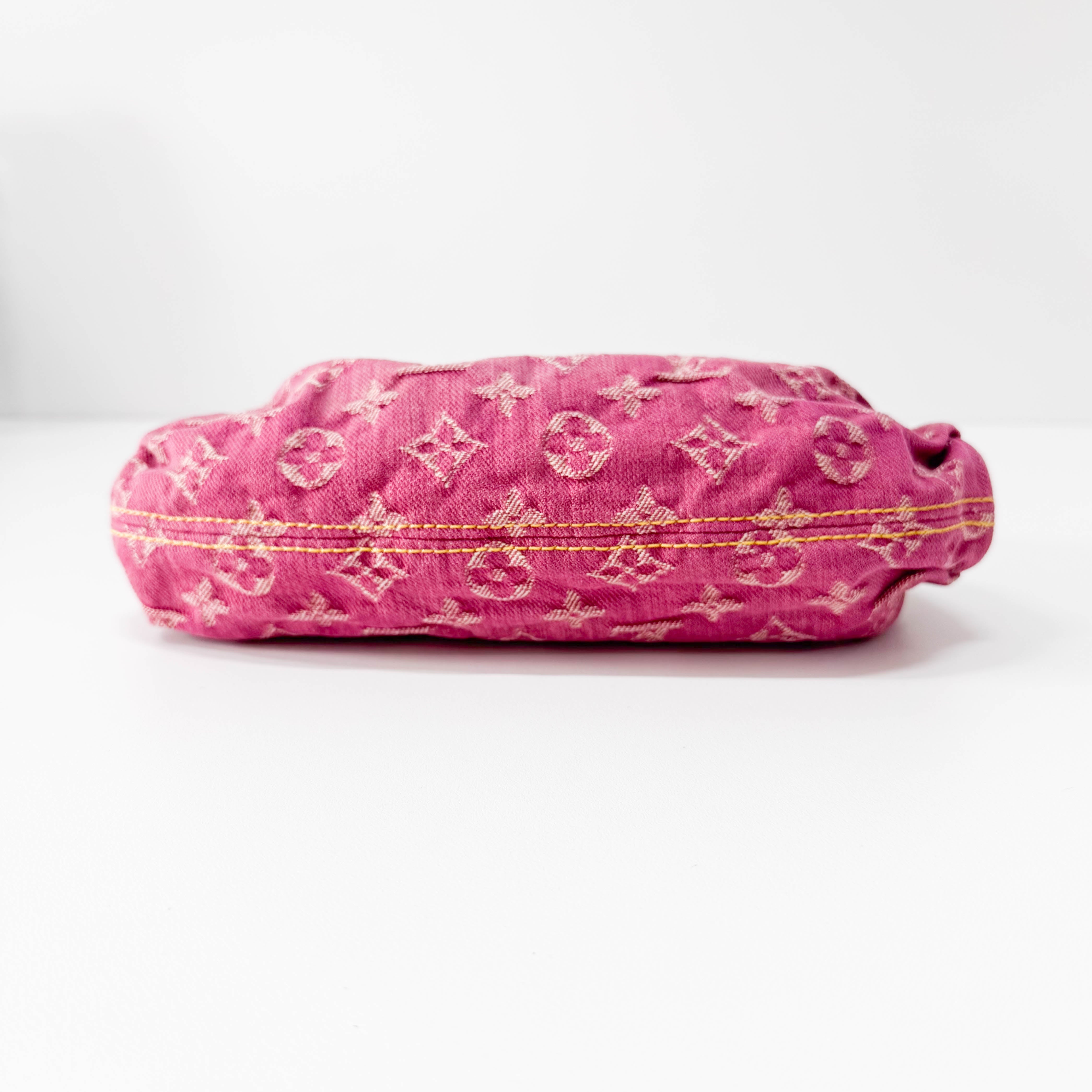 Mini Pleaty Pink Denim Shoulder Bag