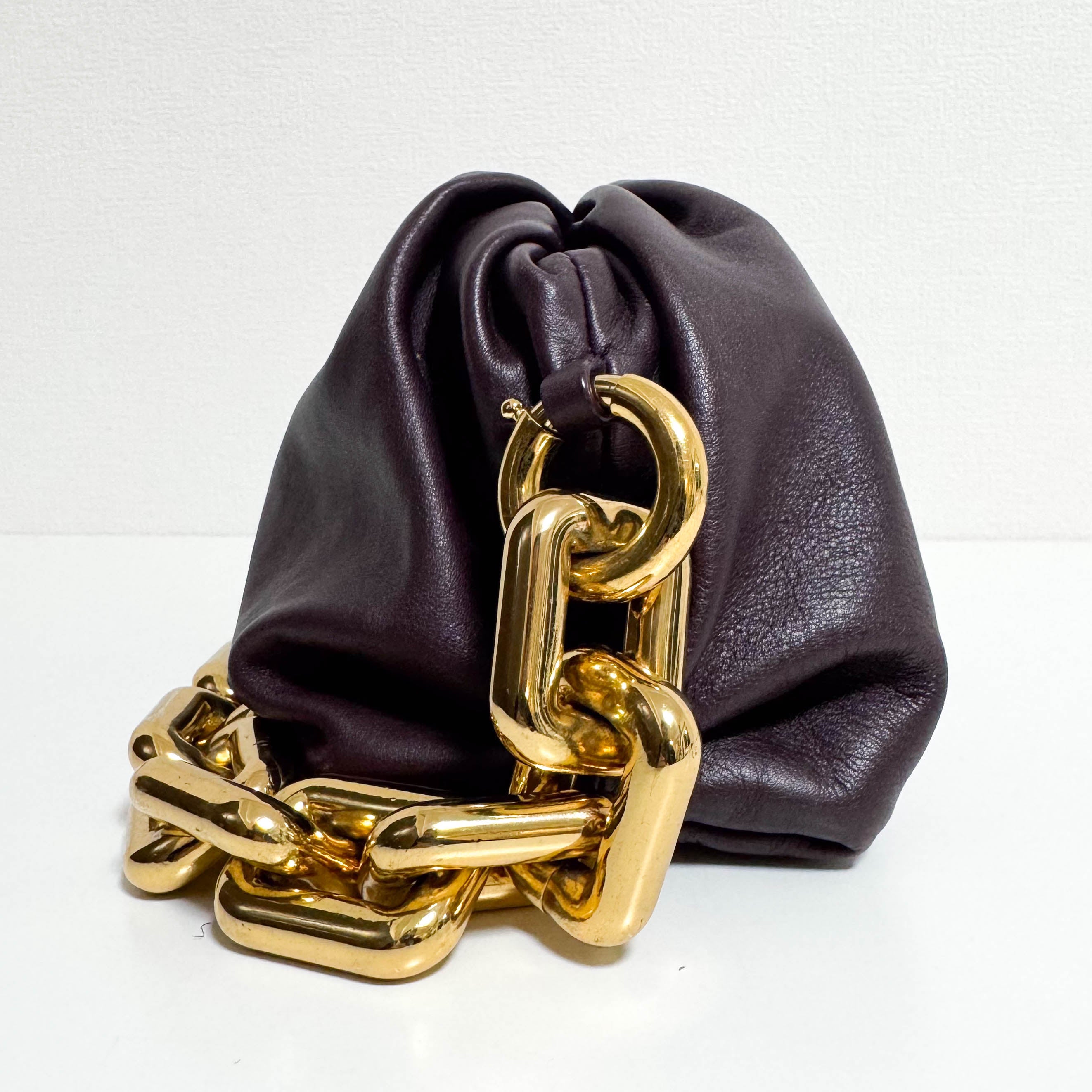 The Chain Pouch Purple Leather Shoulder Bag