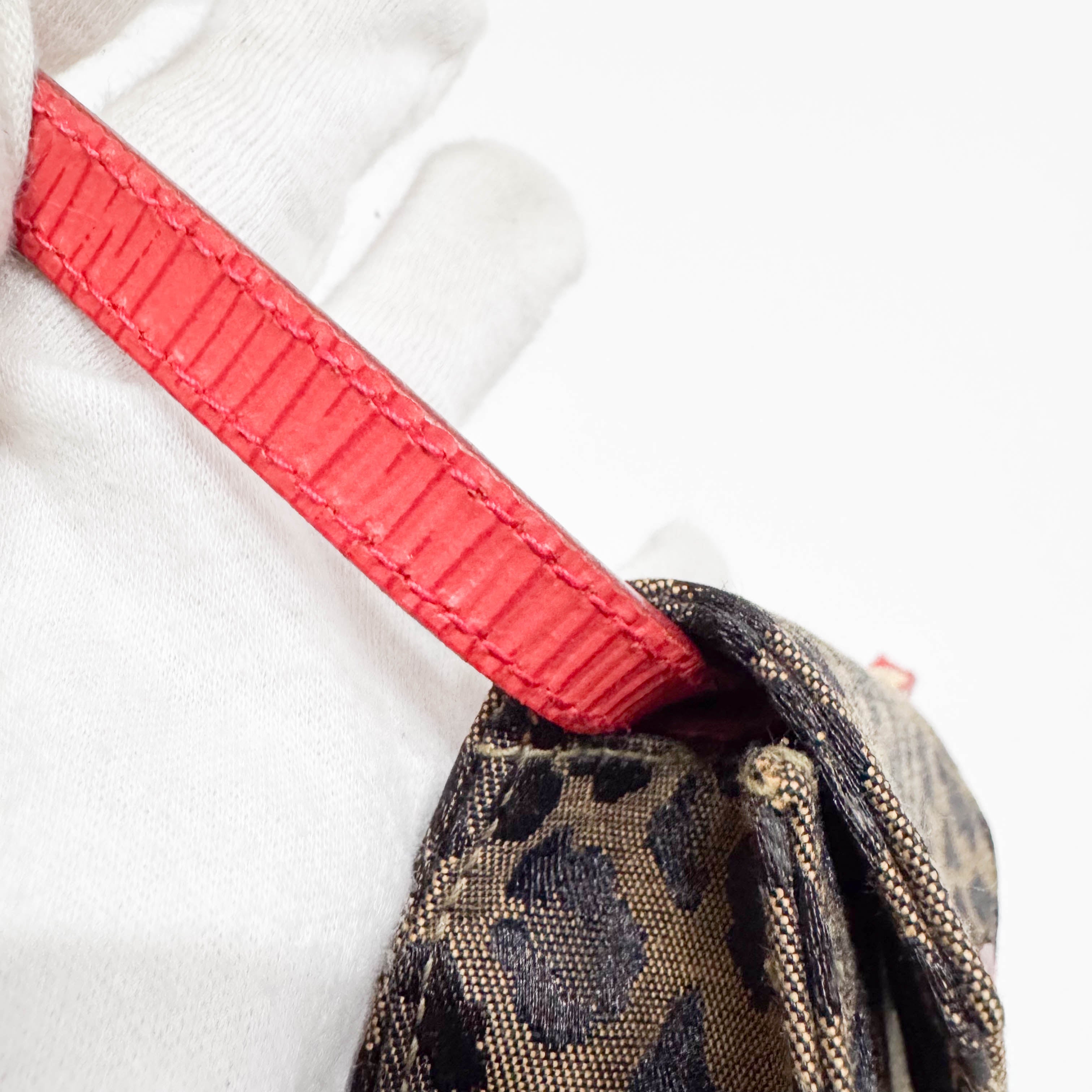 Brown Jaguar Print Canvas Mini Shoulder Bag