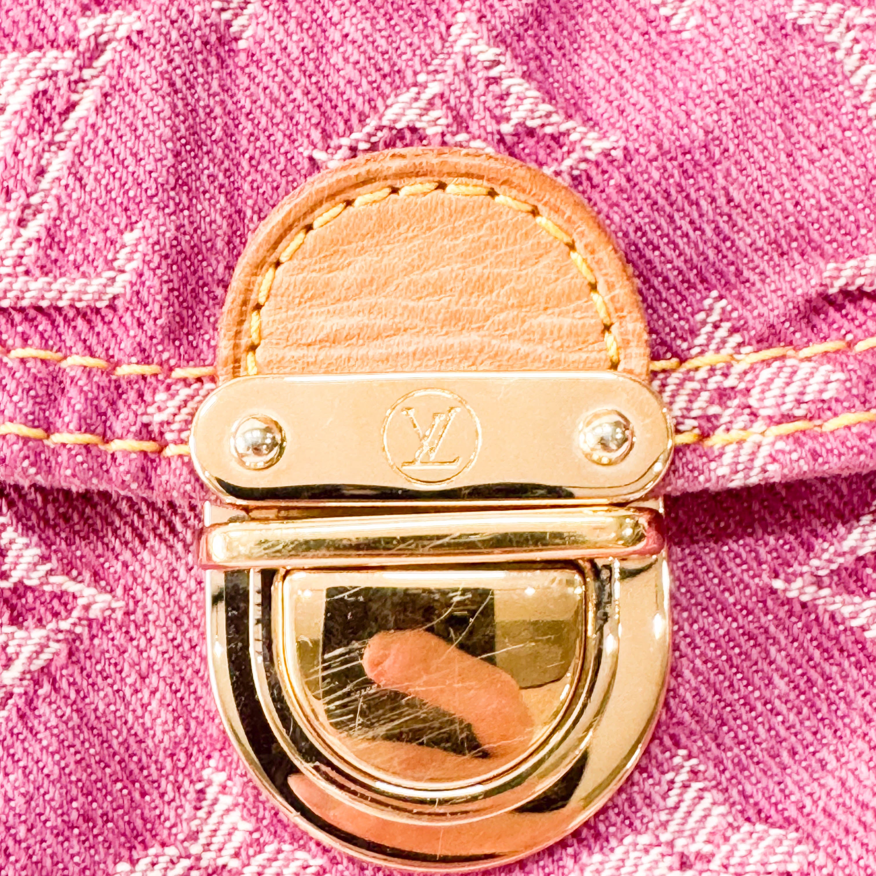 Mini Pleaty Pink Denim Shoulder Bag