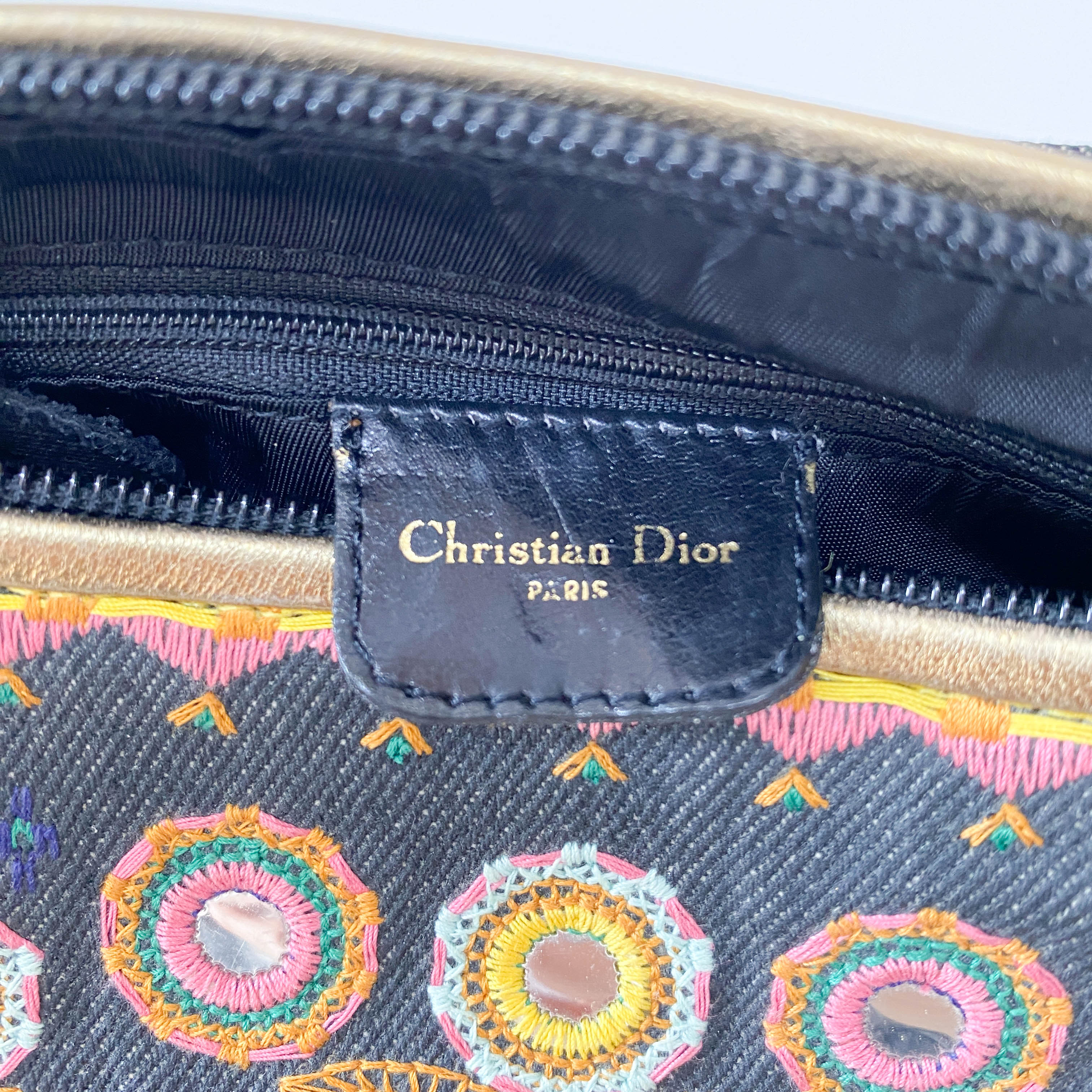Denim Embroidered Cadillac Shoulder Bag