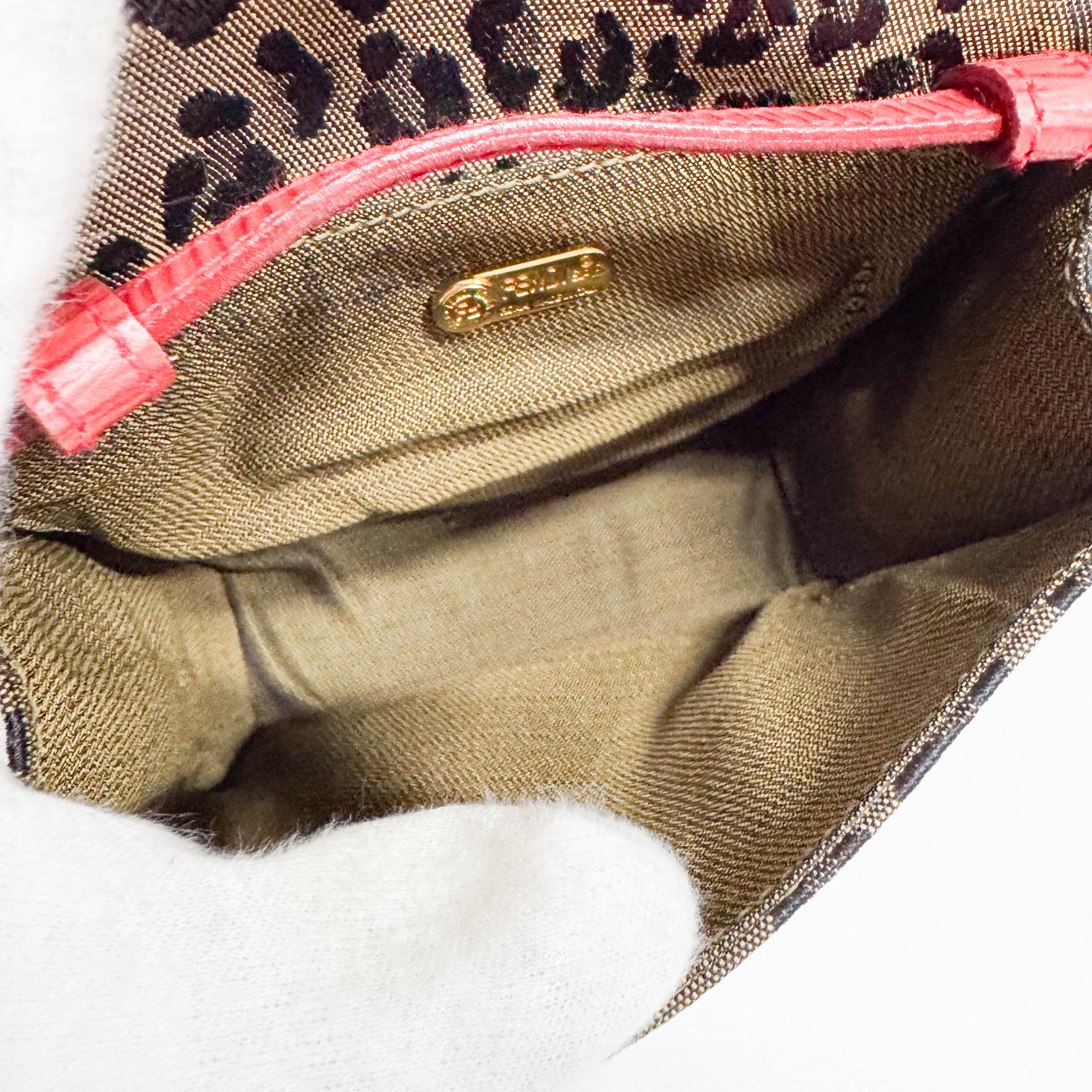 Brown Jaguar Print Canvas Mini Shoulder Bag