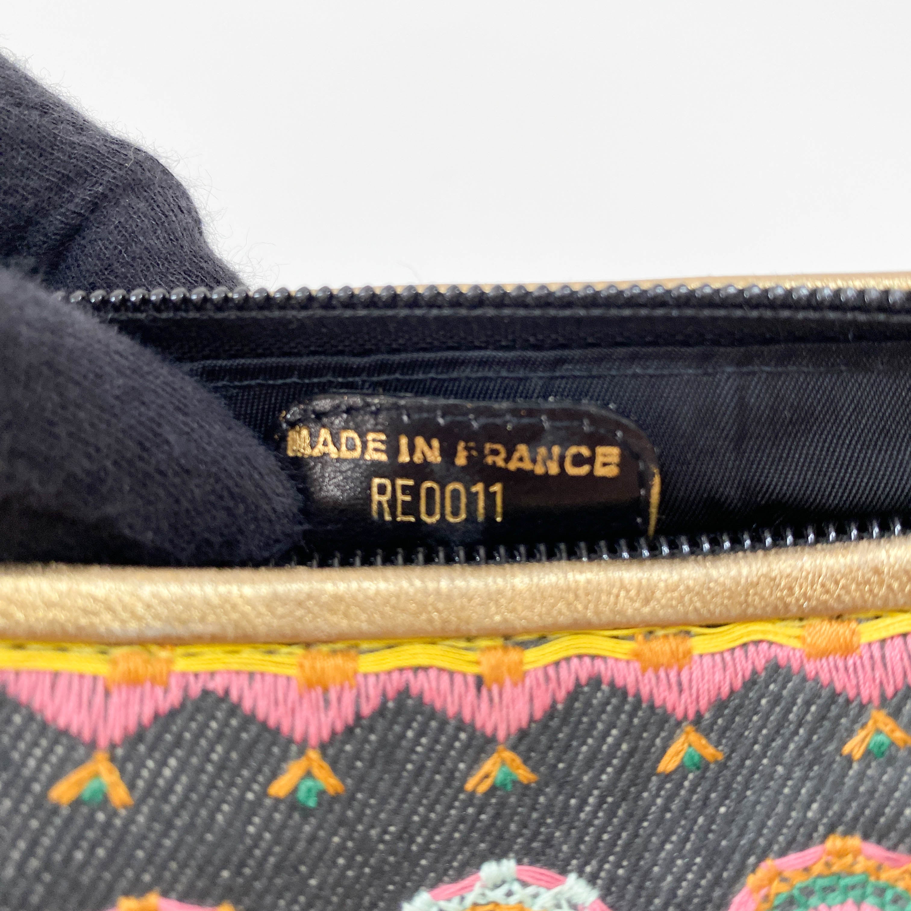 Denim Embroidered Cadillac Shoulder Bag