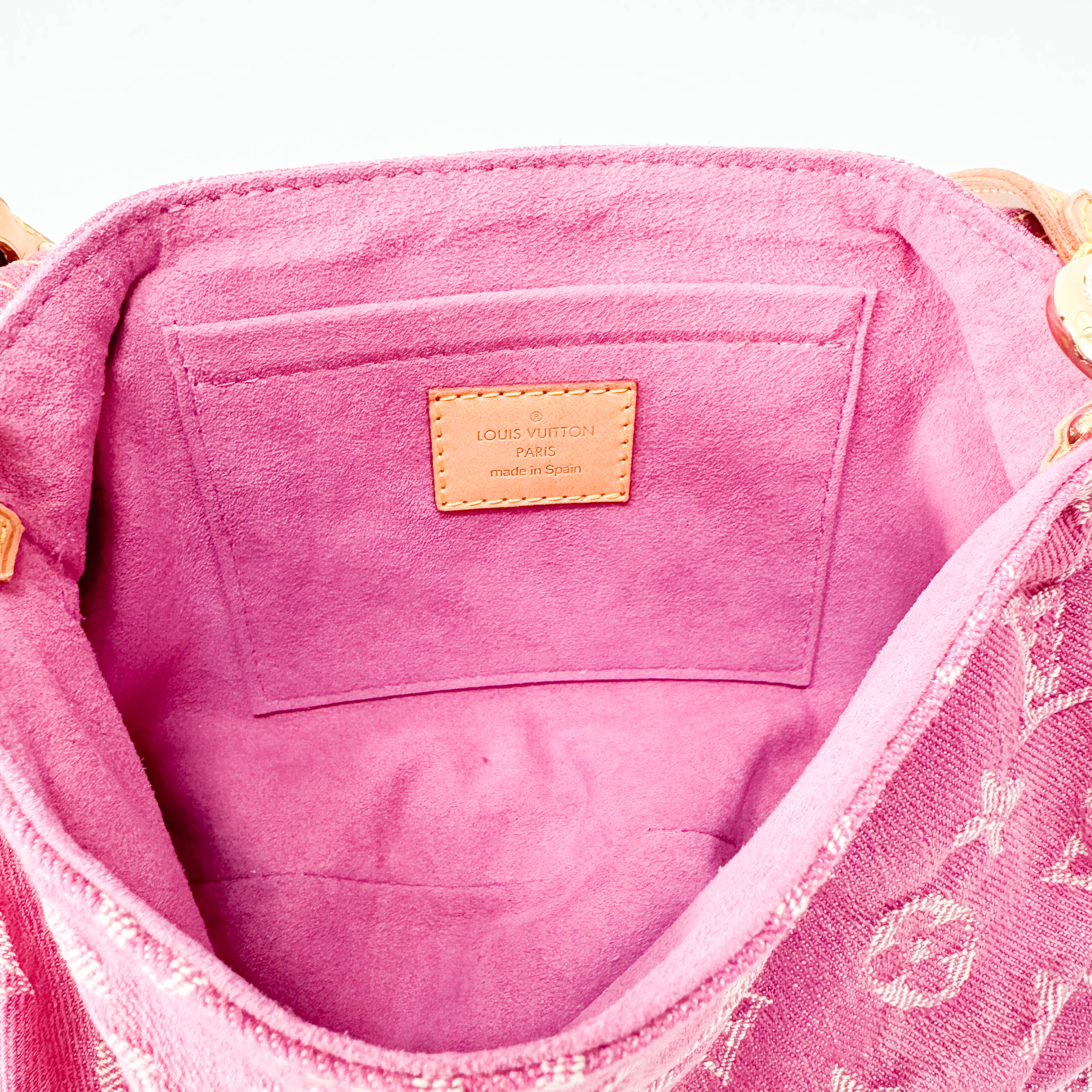Mini Pleaty Pink Denim Shoulder Bag