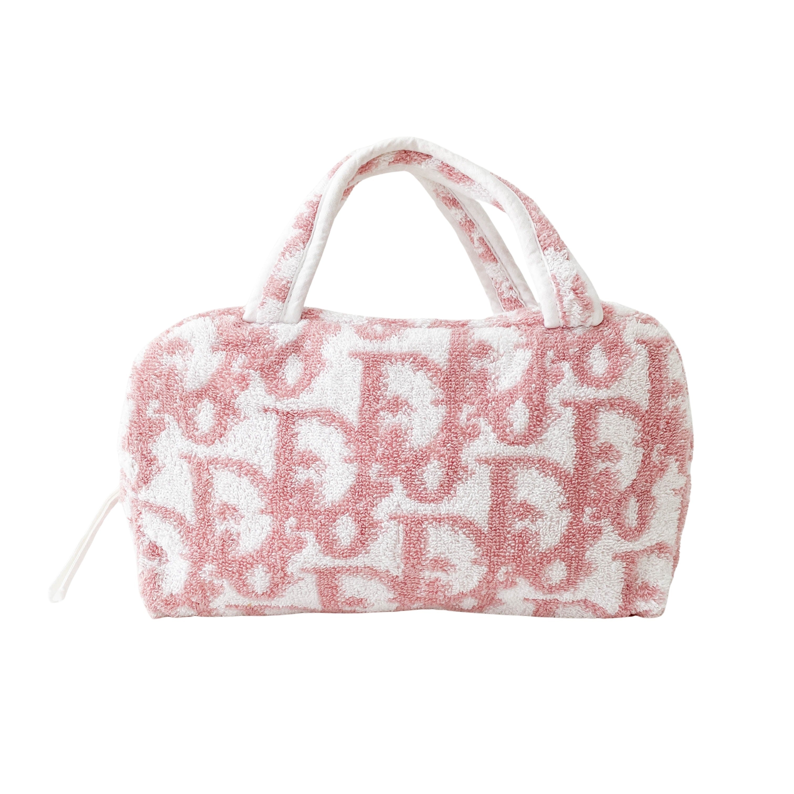 Trotter Pink Terry Cloth Towel Handbag