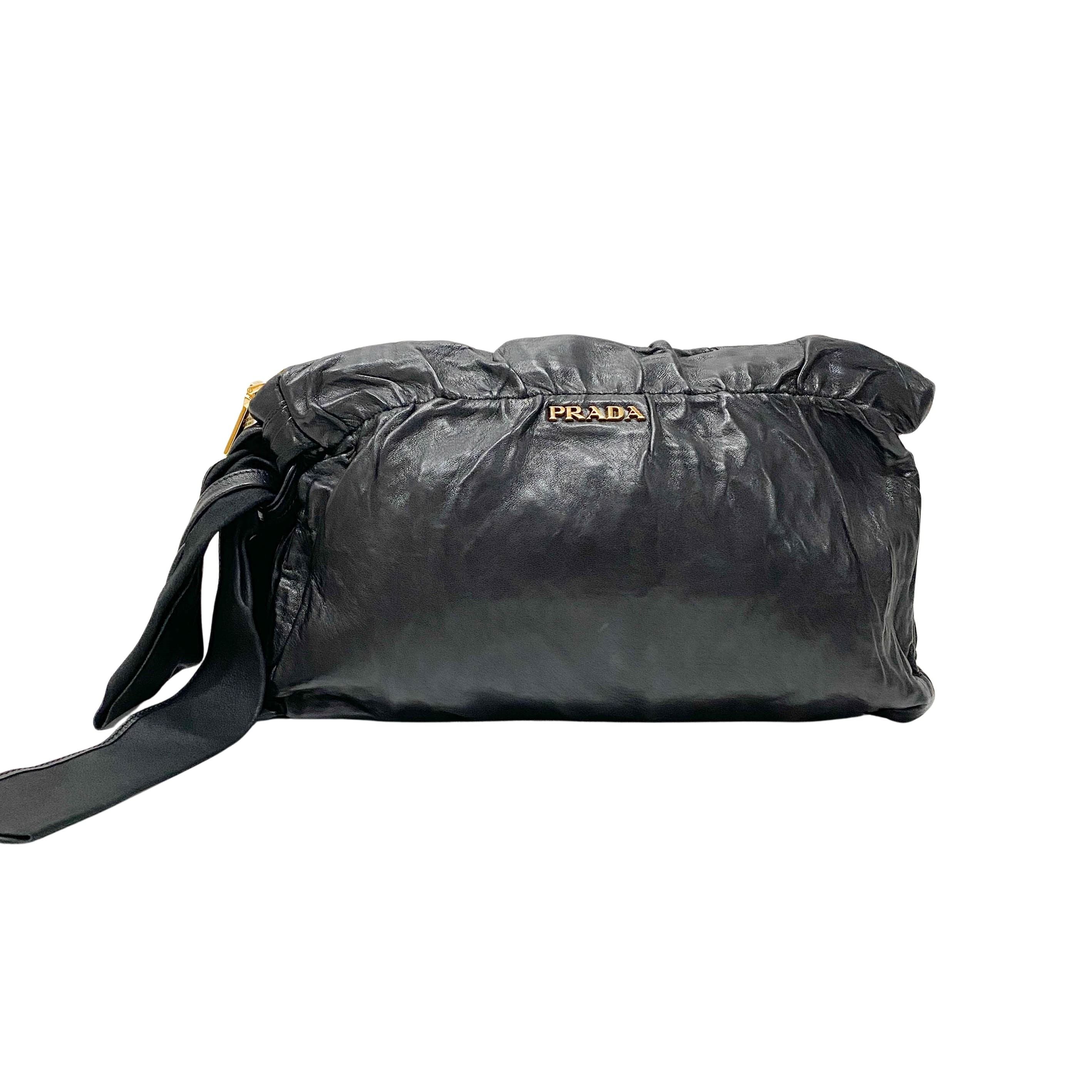 Black Leather Clutch Bag