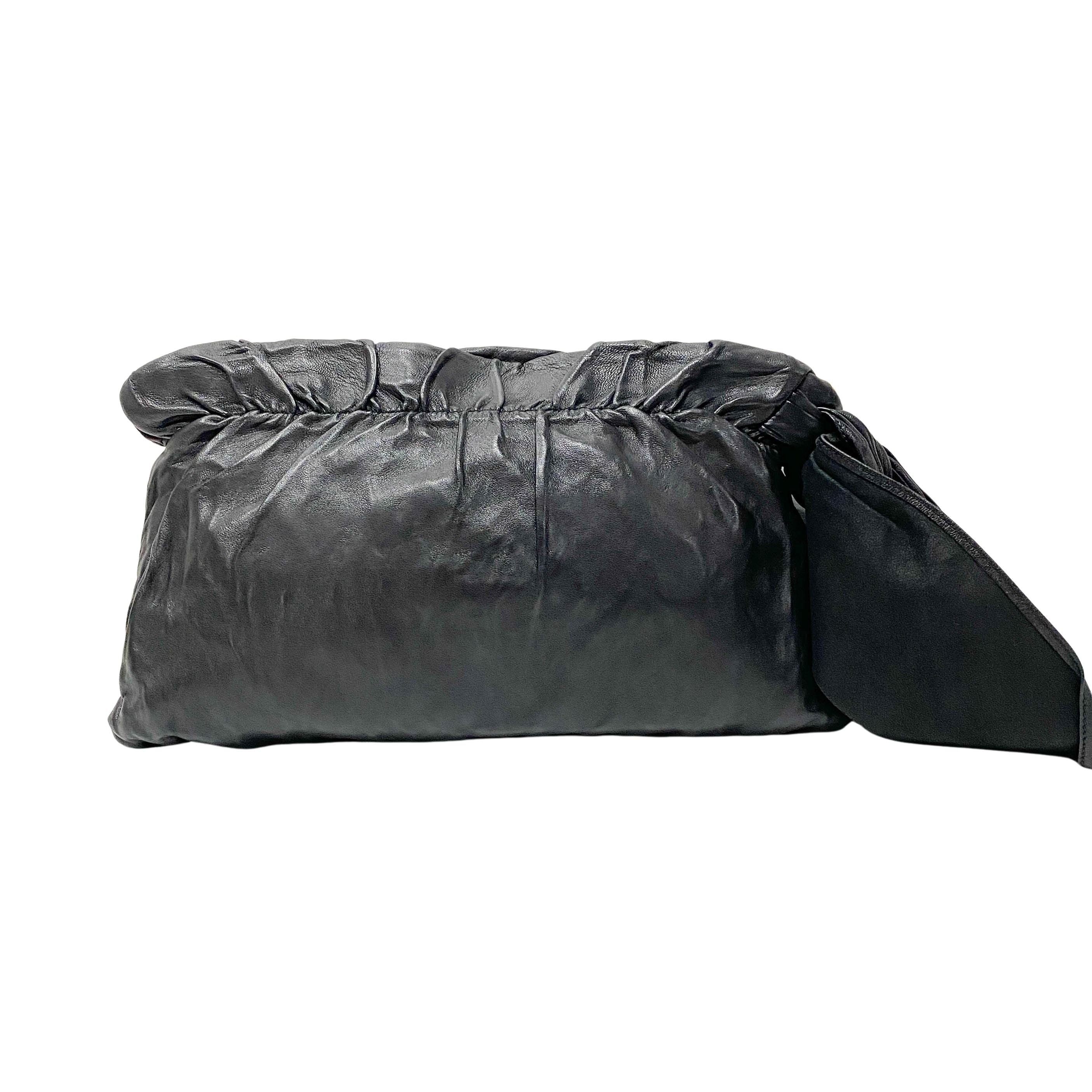 Black Leather Clutch Bag