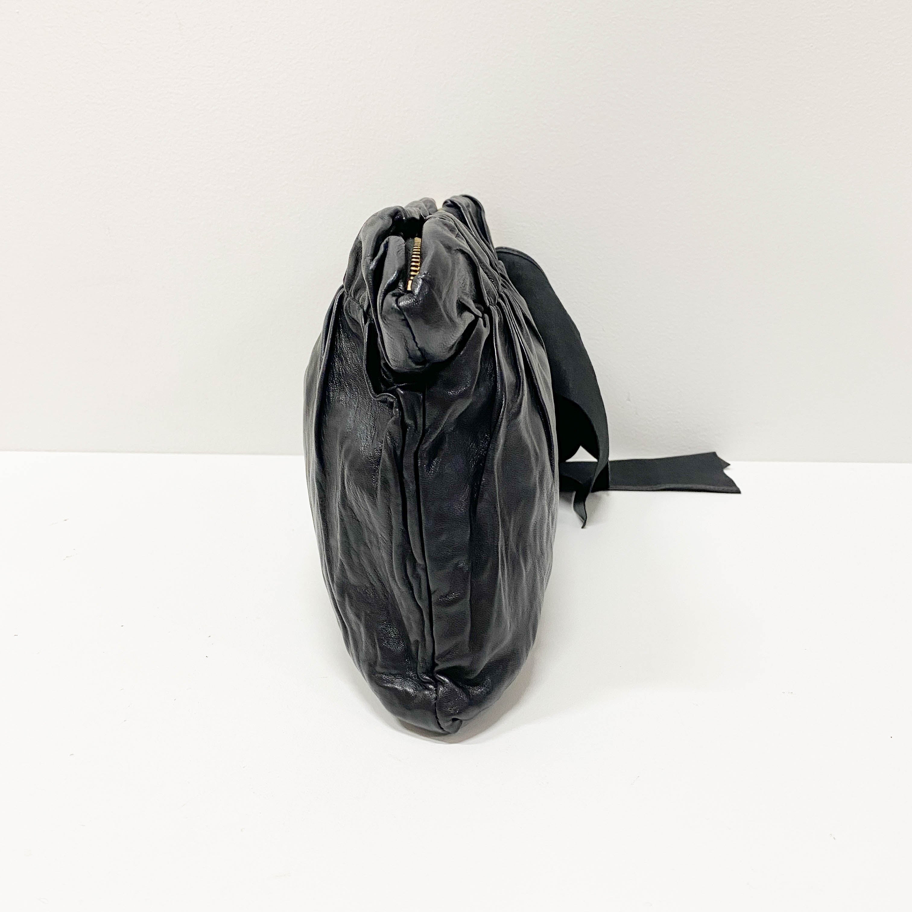 Black Leather Clutch Bag