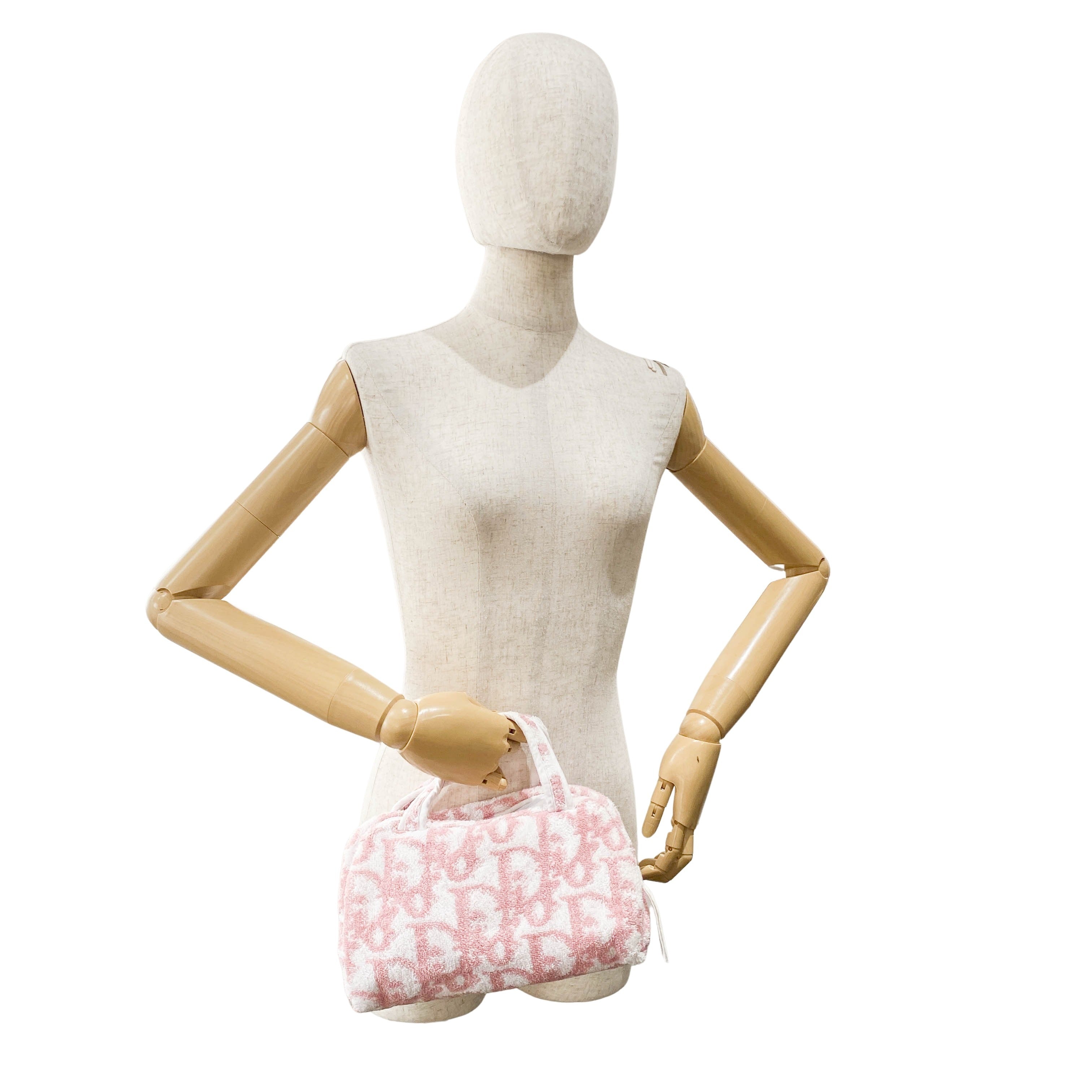 Trotter Pink Terry Cloth Towel Handbag
