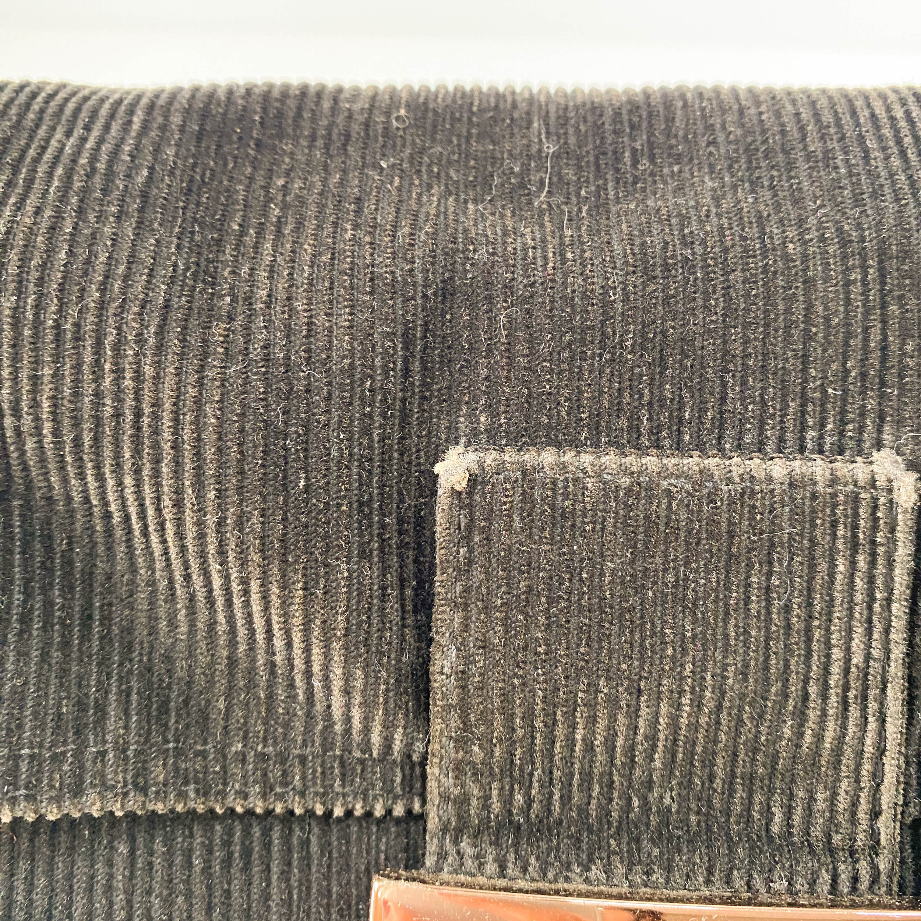 Baguette Black Corduroy Shoulder Bag