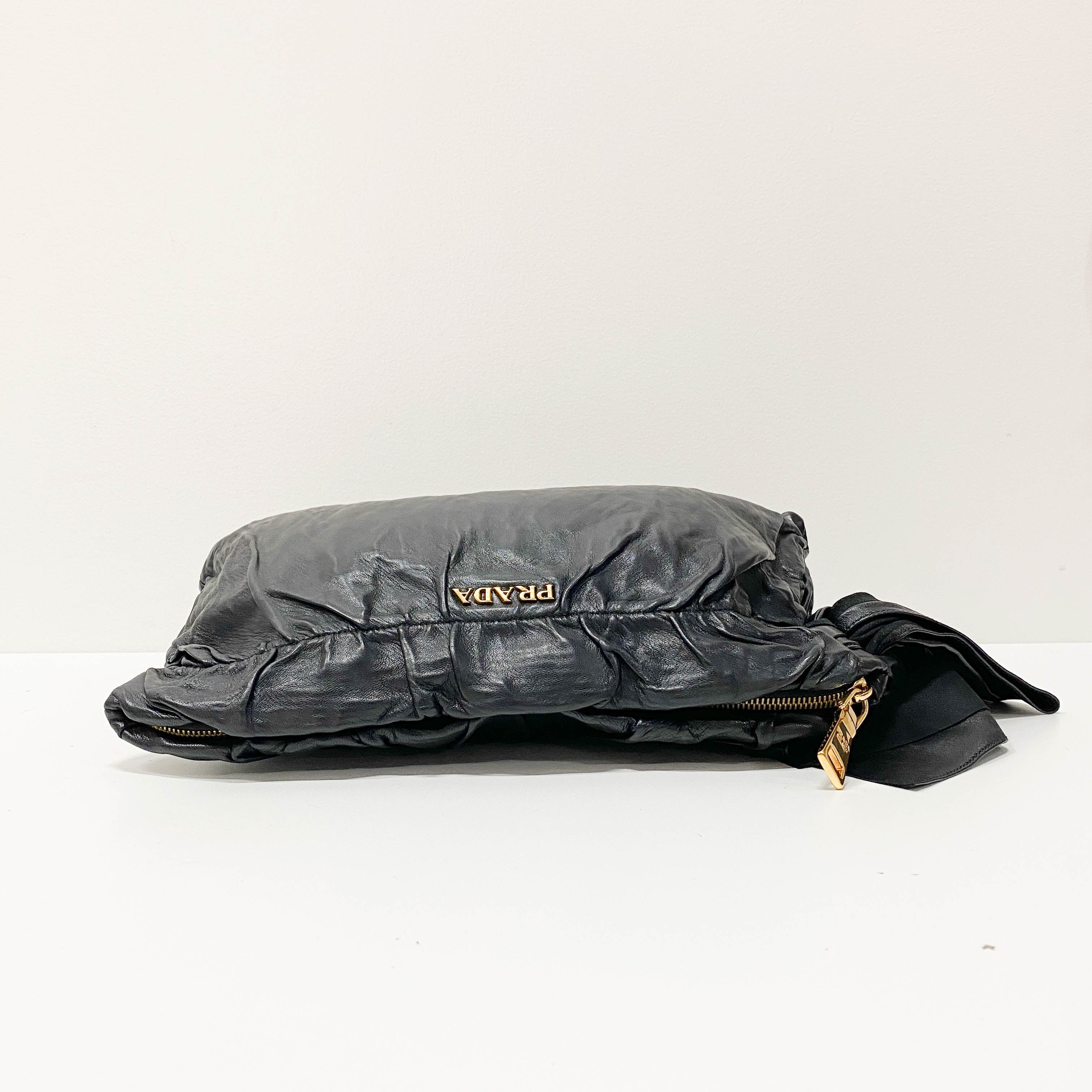 Black Leather Clutch Bag