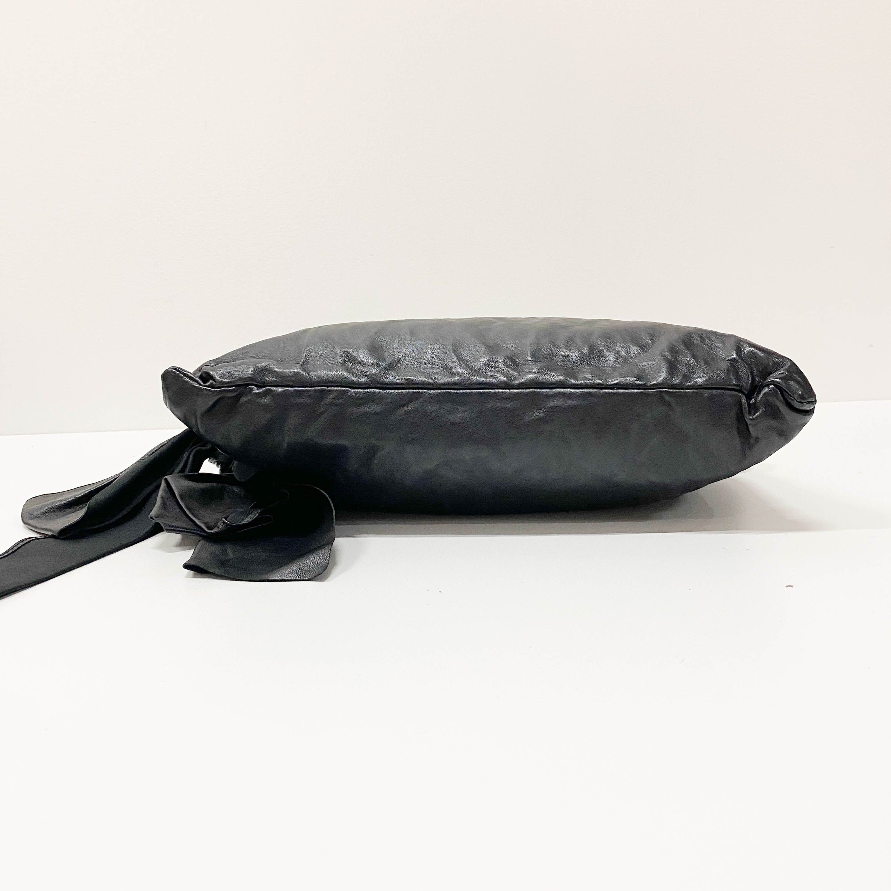 Black Leather Clutch Bag