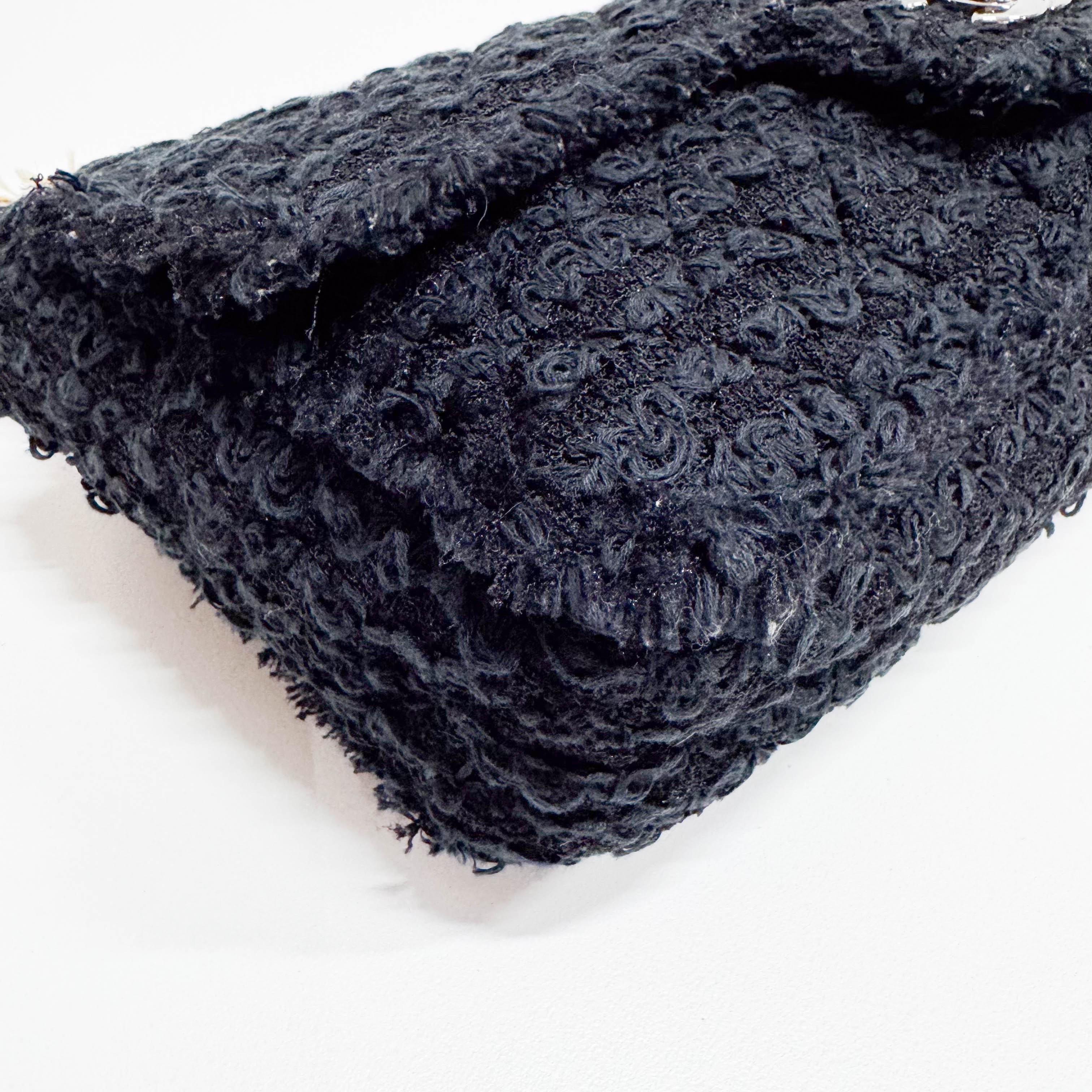 Timeless Classic Flap Black Tweed Matelasse Shoulder Bag