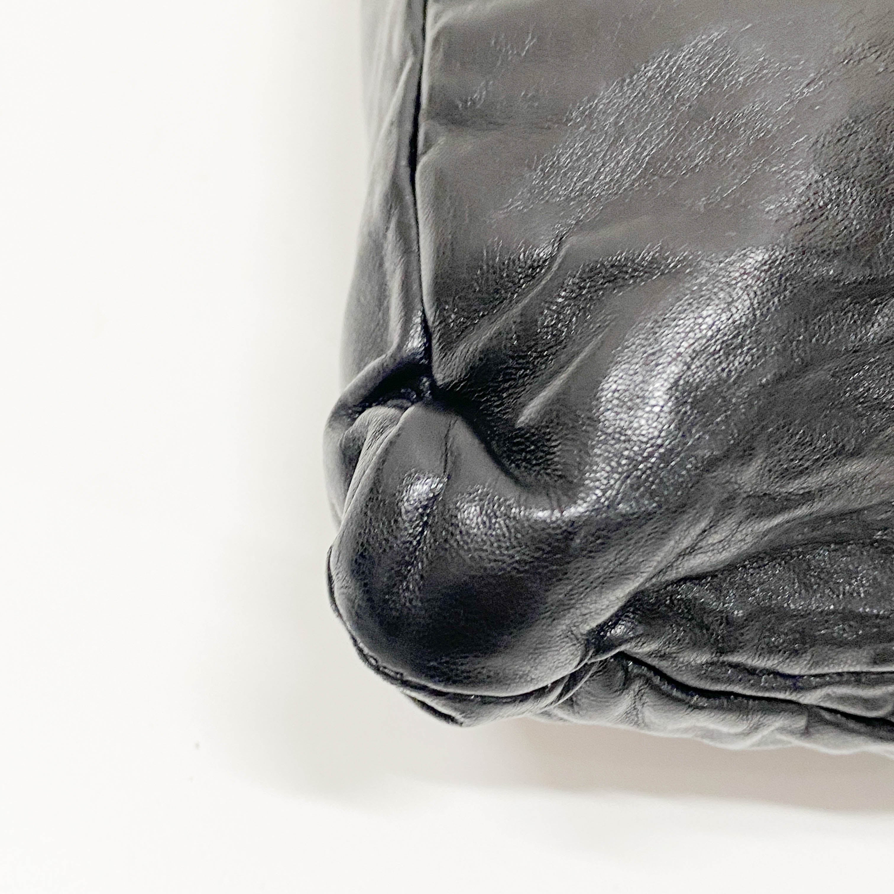 Black Leather Clutch Bag