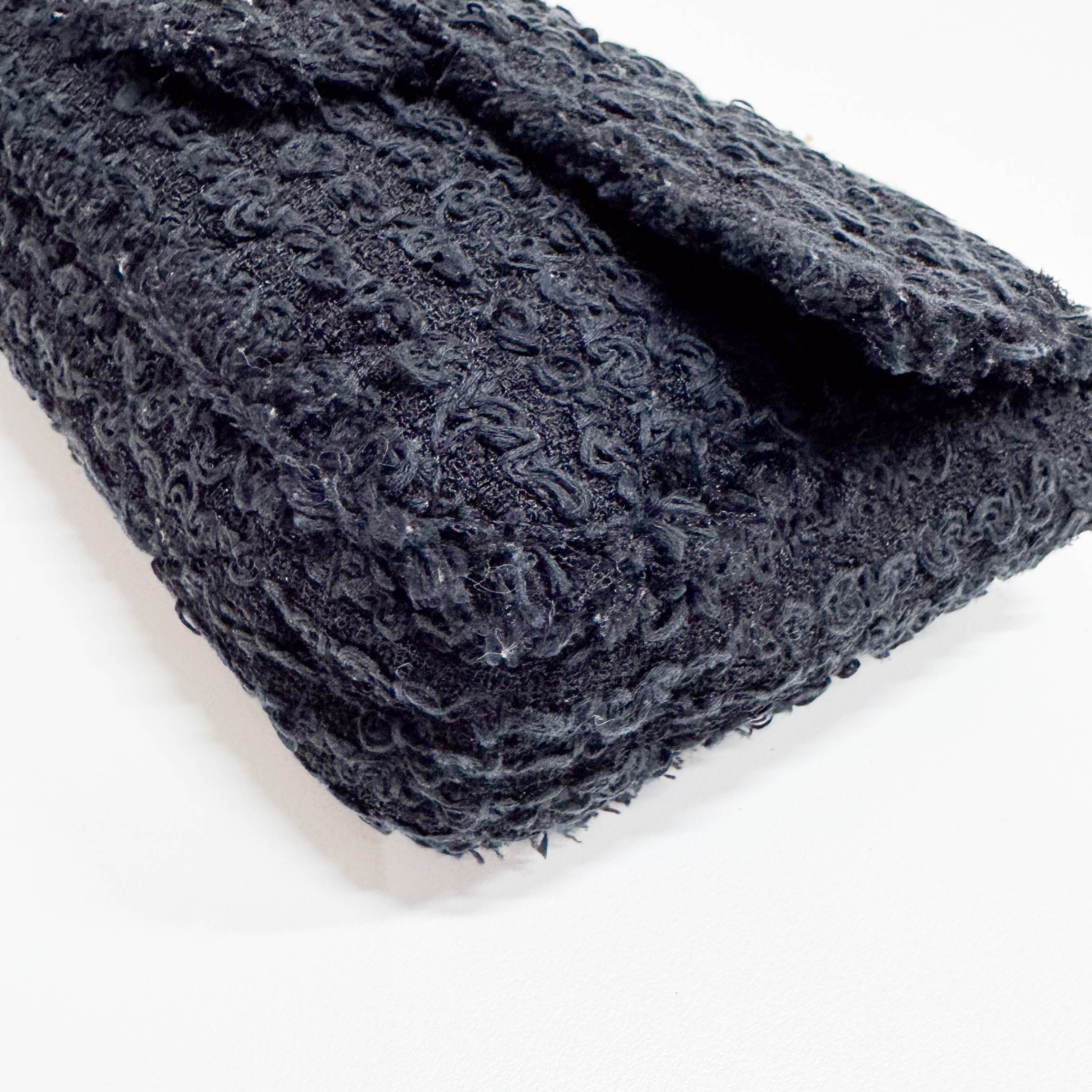 Timeless Classic Flap Black Tweed Matelasse Shoulder Bag