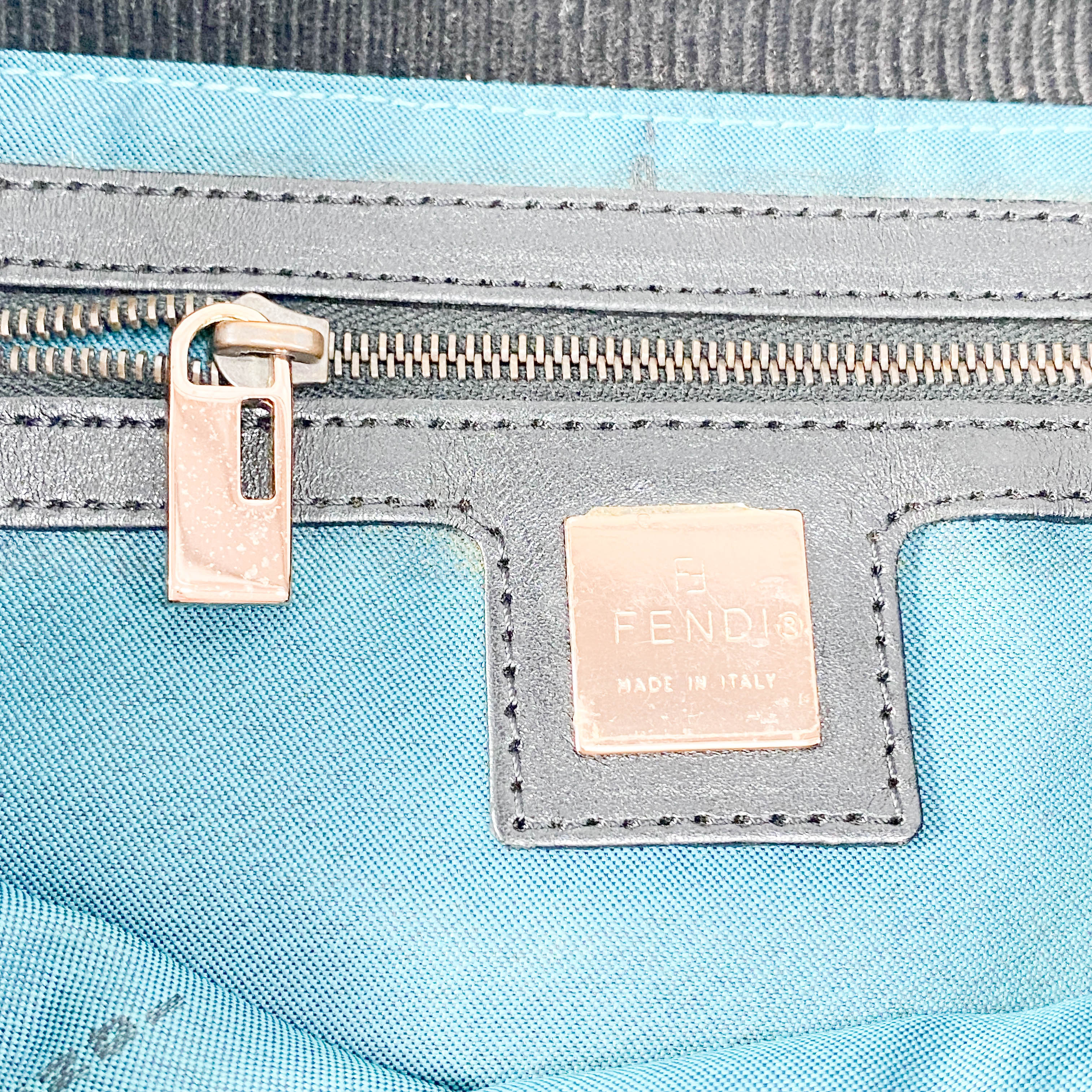 Baguette Black Corduroy Shoulder Bag