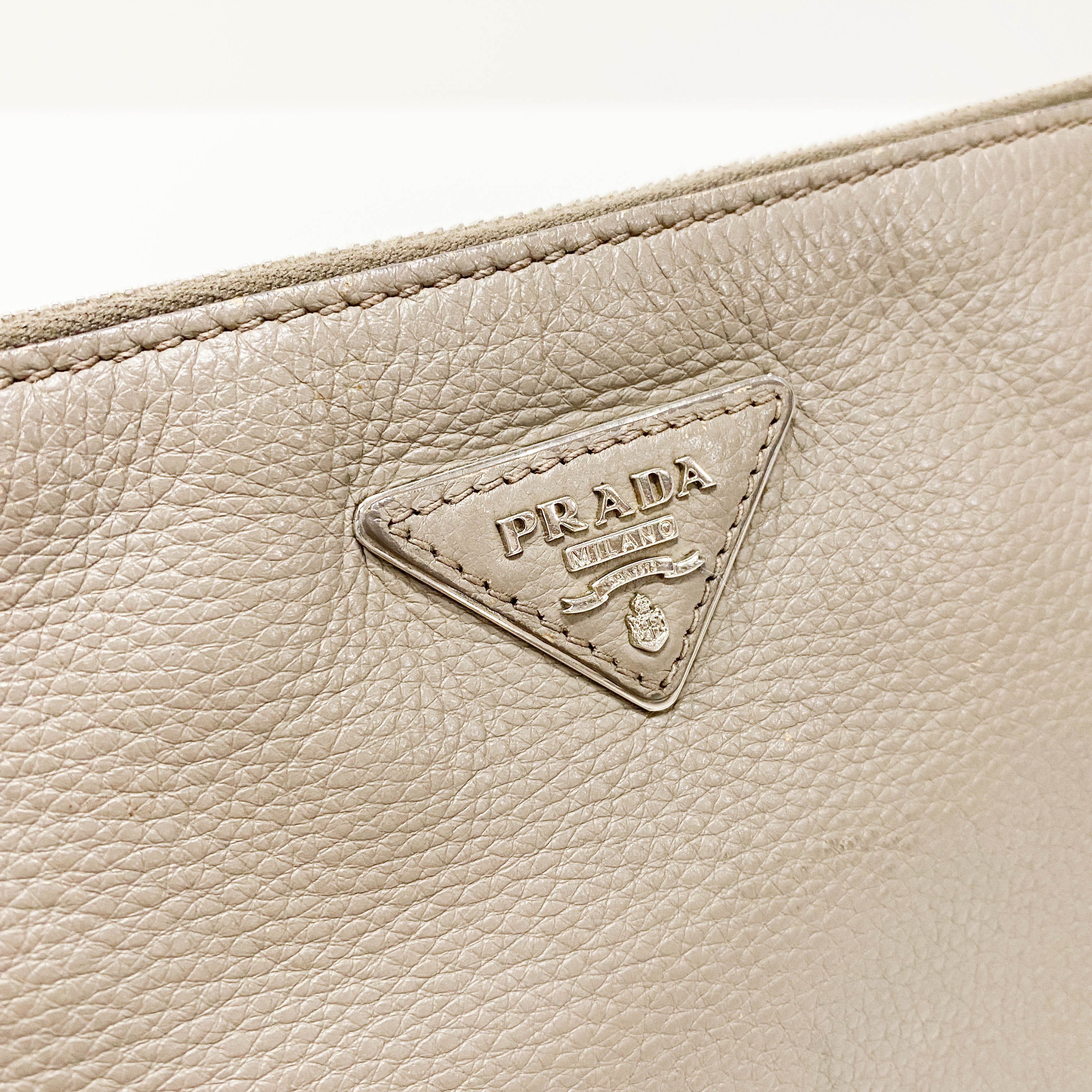 Vintage Grey Leather Crossbody Bag