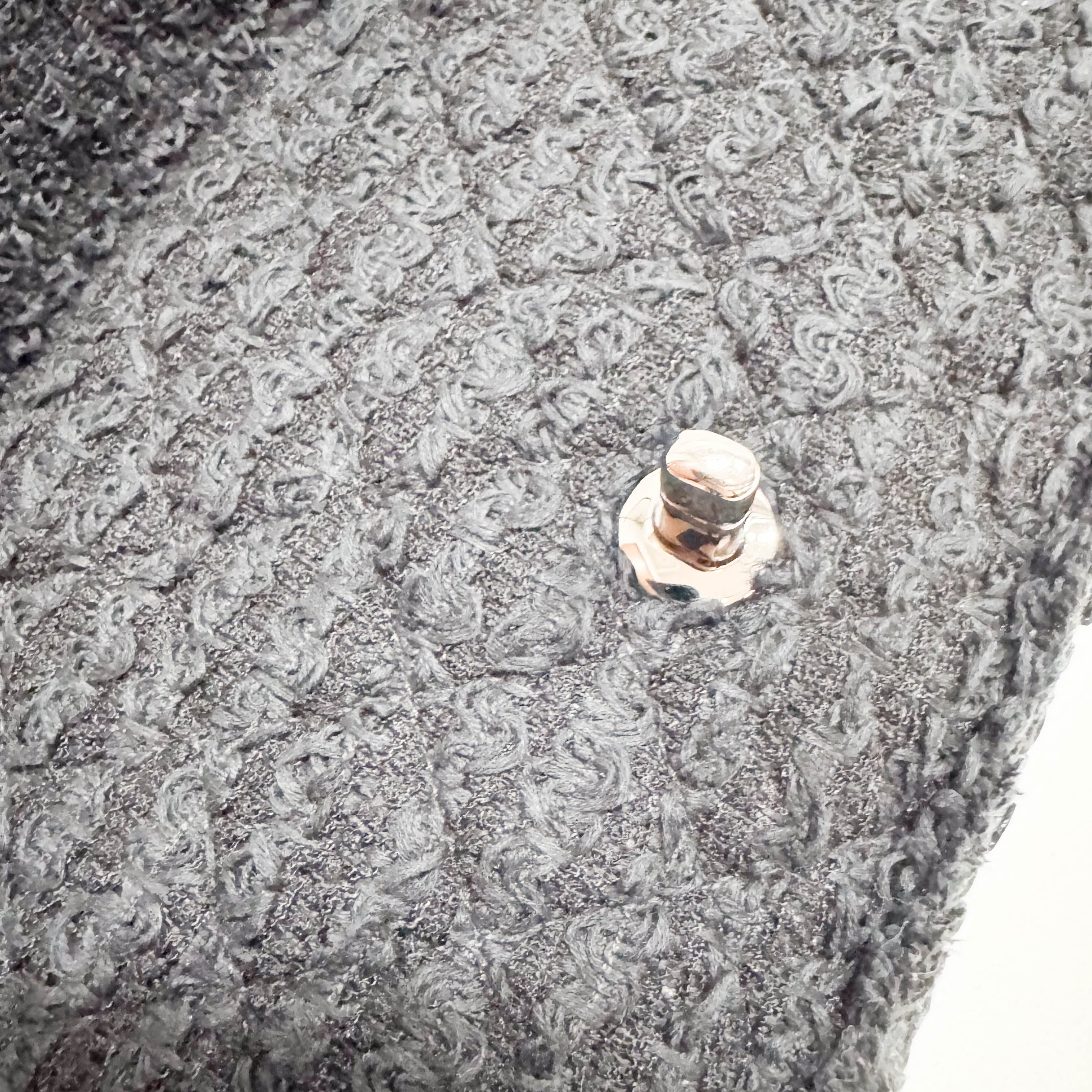 Timeless Classic Flap Black Tweed Matelasse Shoulder Bag