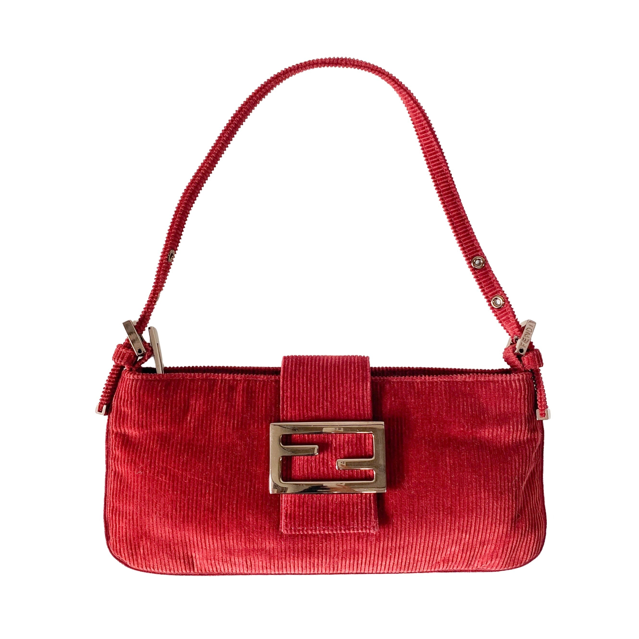 Small Burgundy Corduroy Shoulder Bag