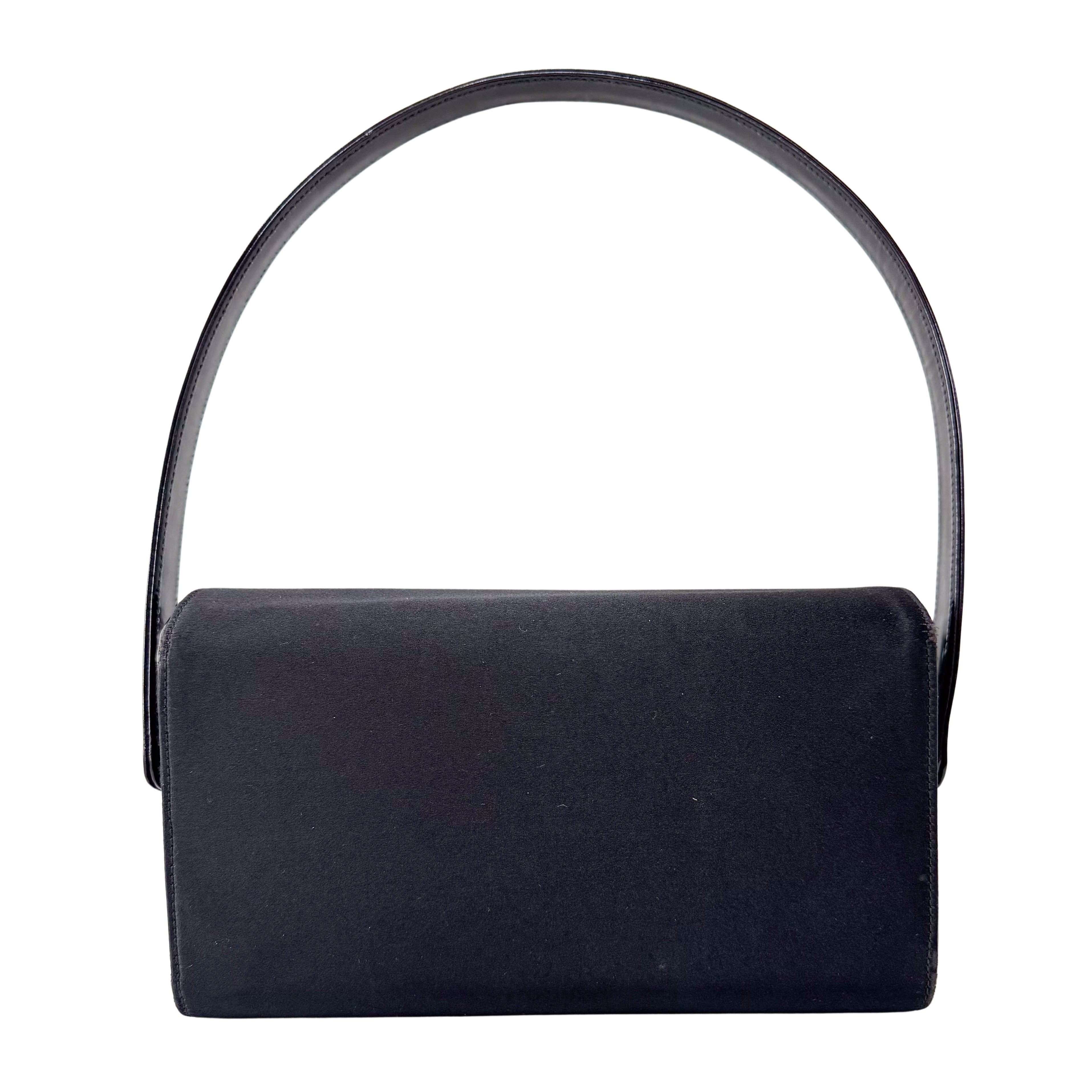 Black Satin Shoulder Bag