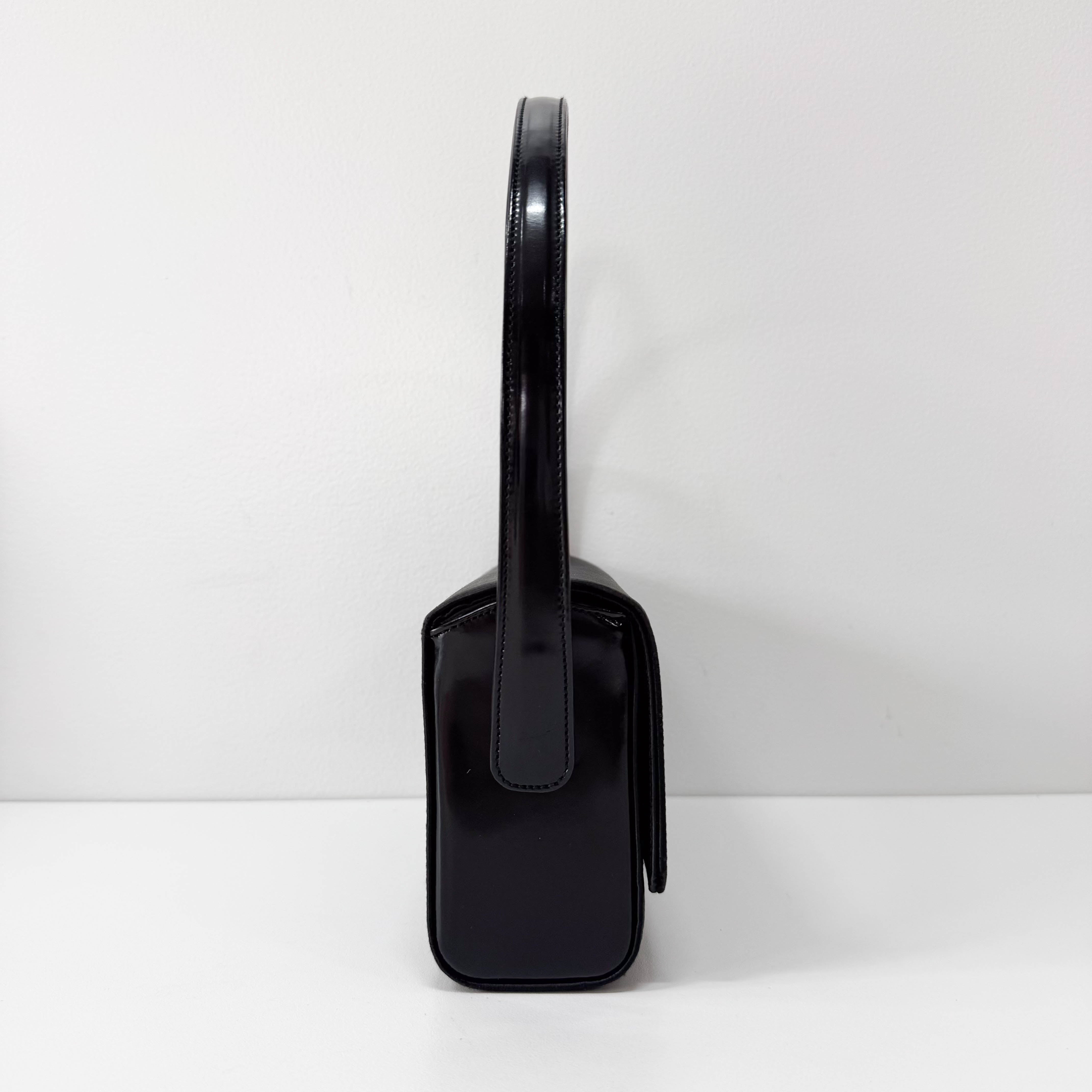 Black Satin Shoulder Bag