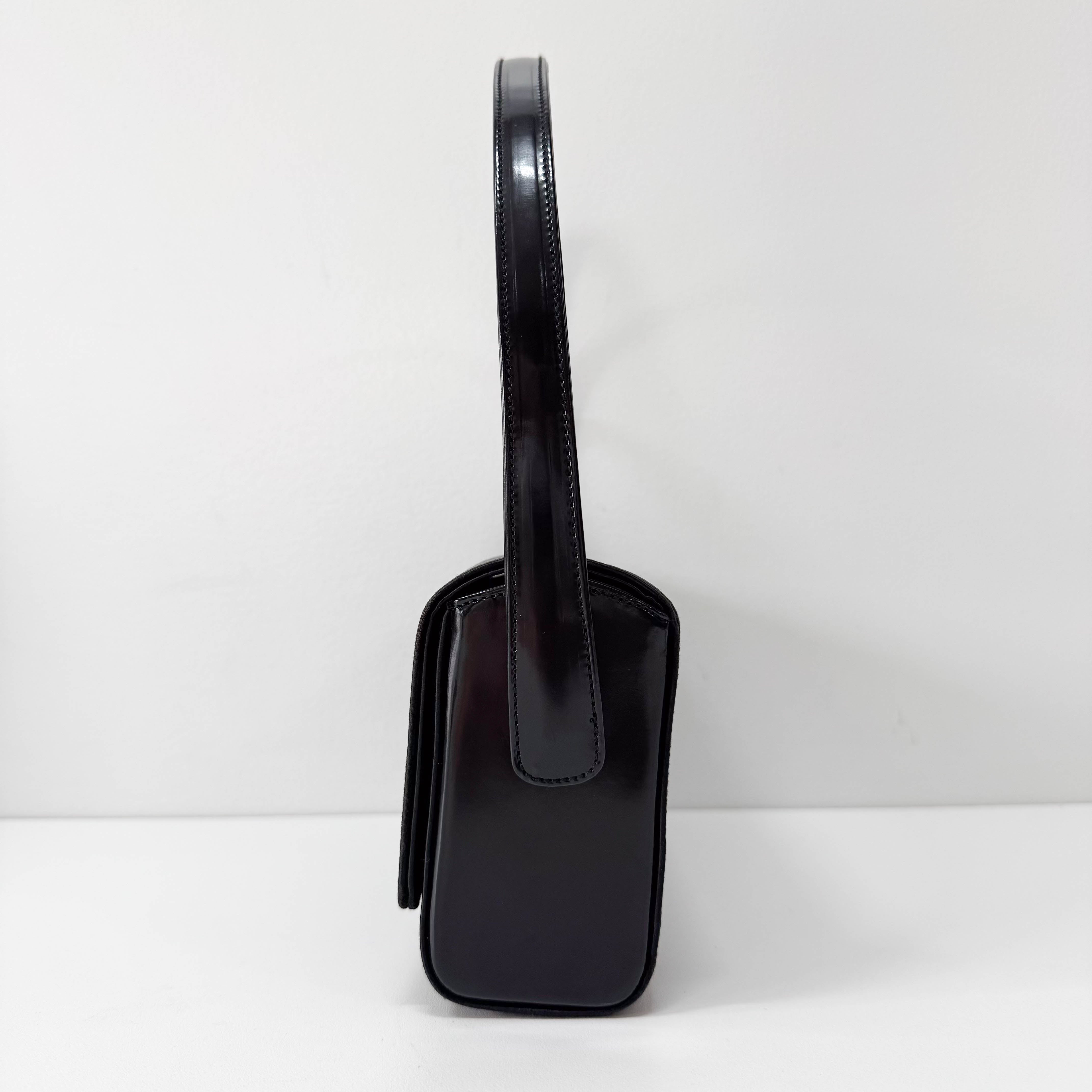 Black Satin Shoulder Bag