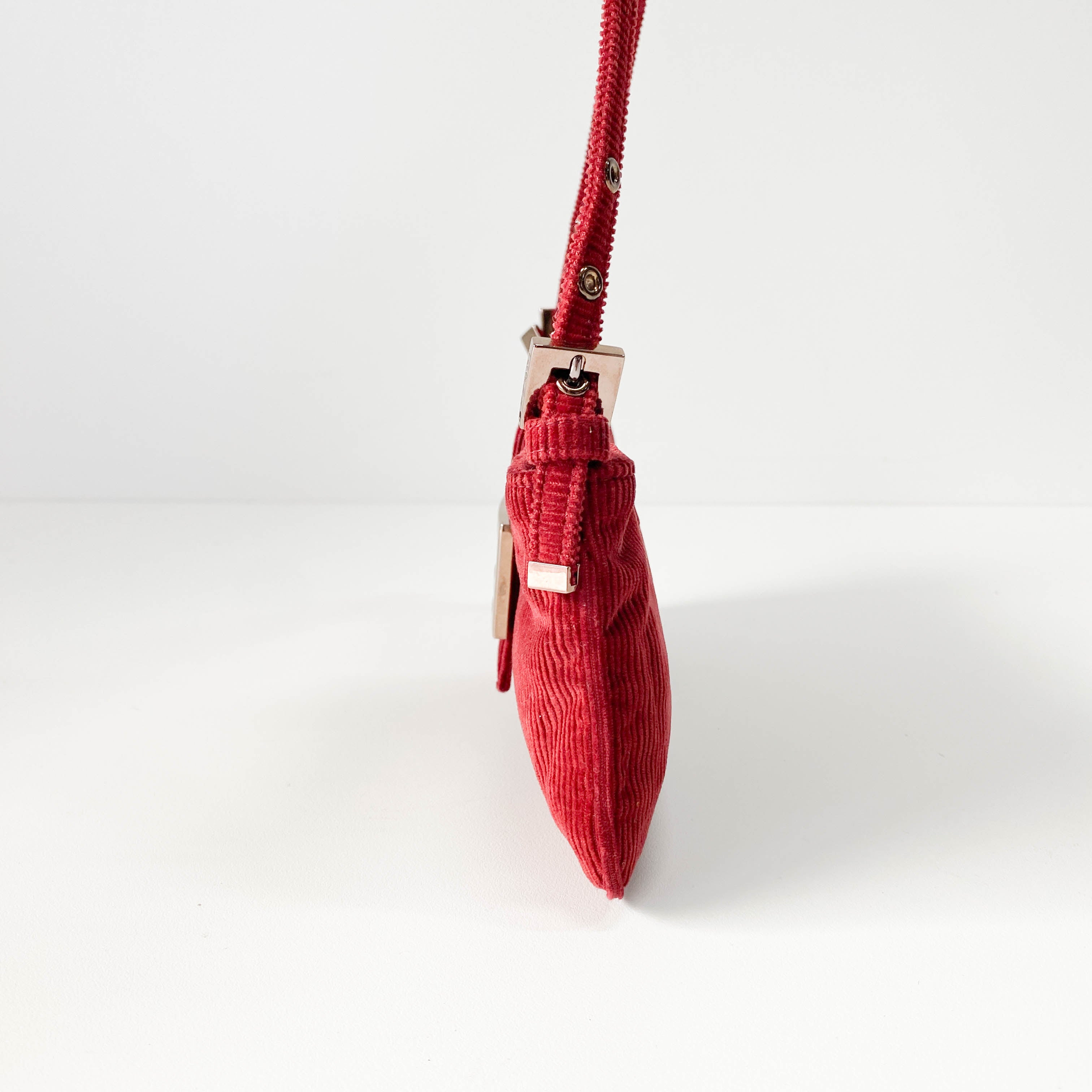 Small Burgundy Corduroy Shoulder Bag