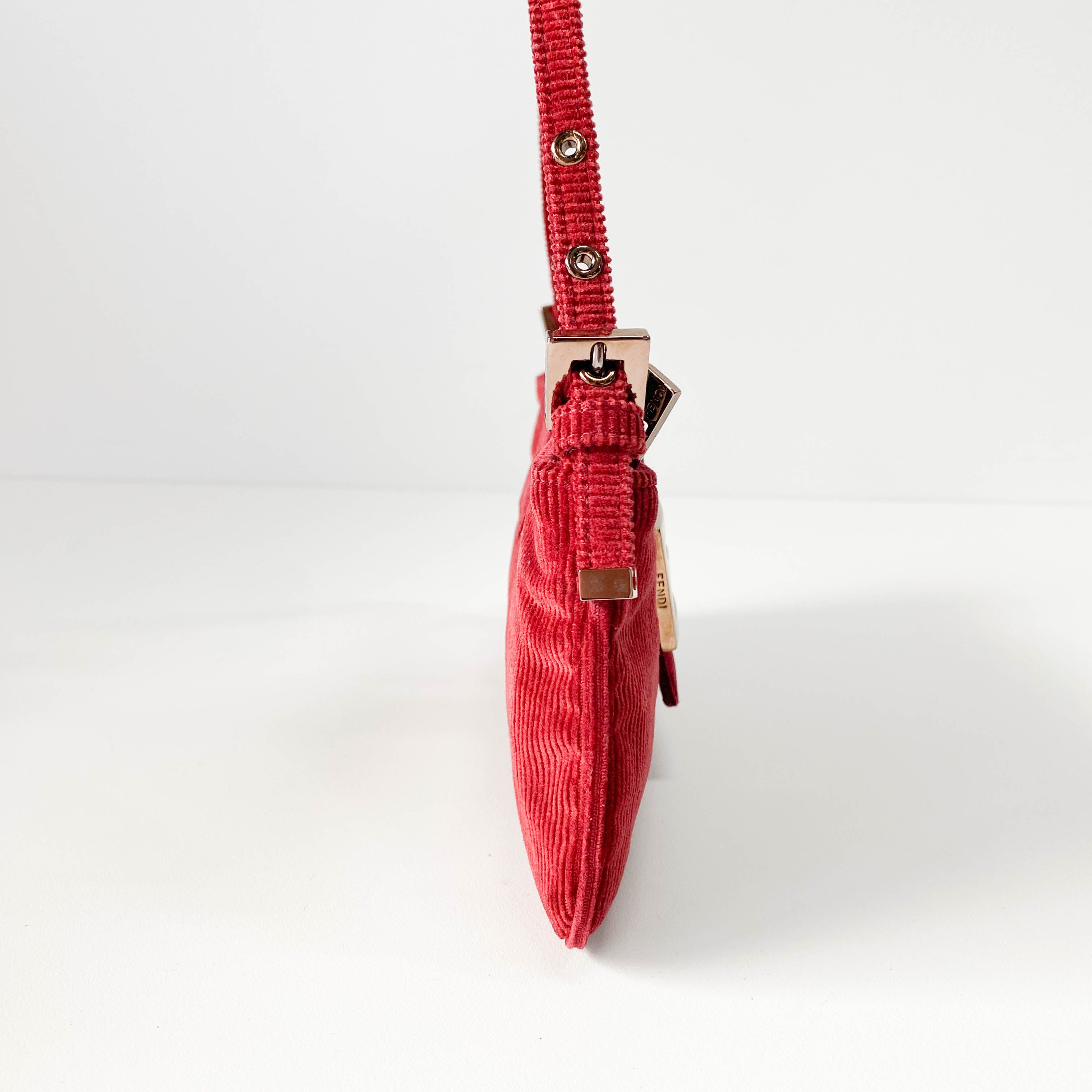 Small Burgundy Corduroy Shoulder Bag