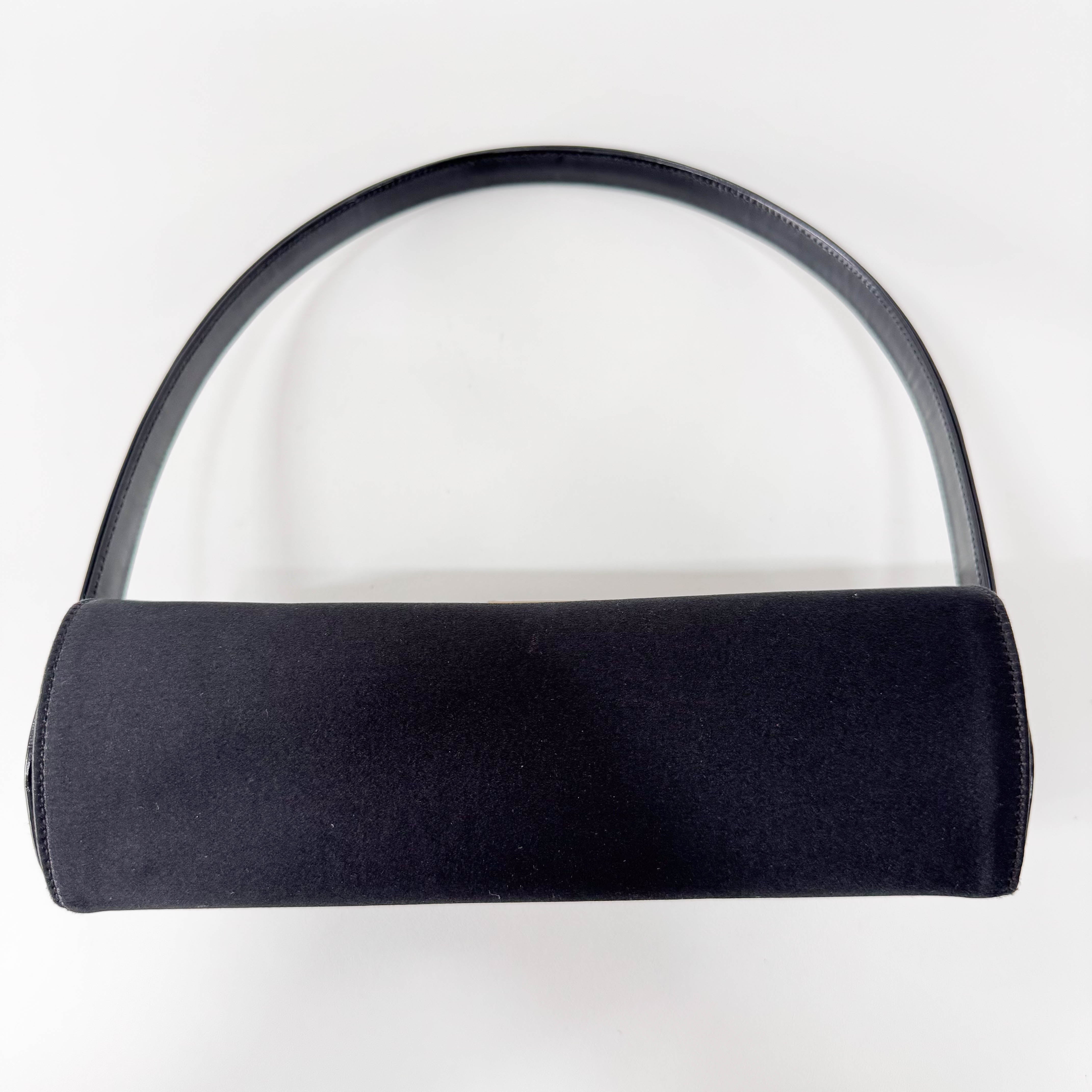 Black Satin Shoulder Bag
