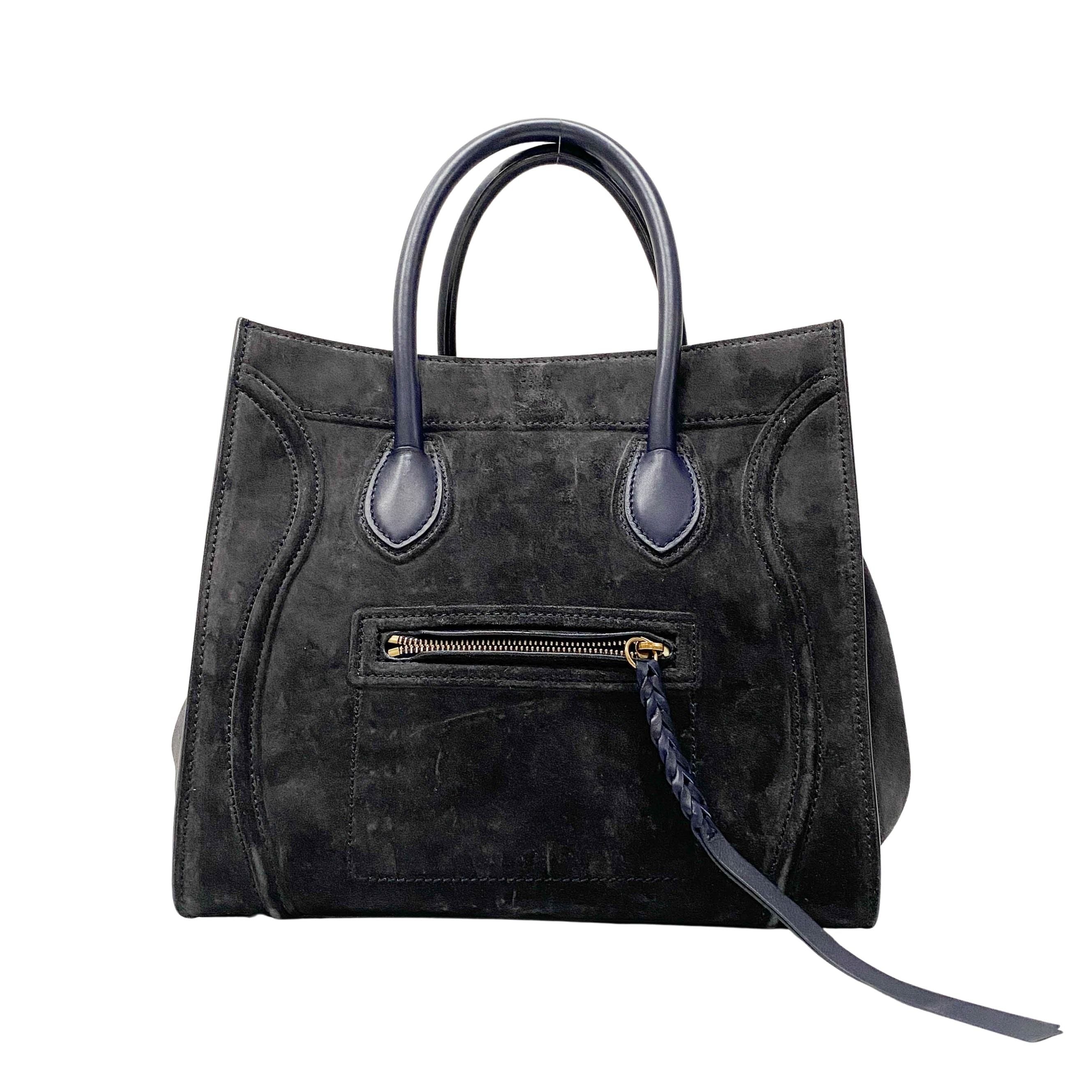 Phantom Black Suede Tote Bag