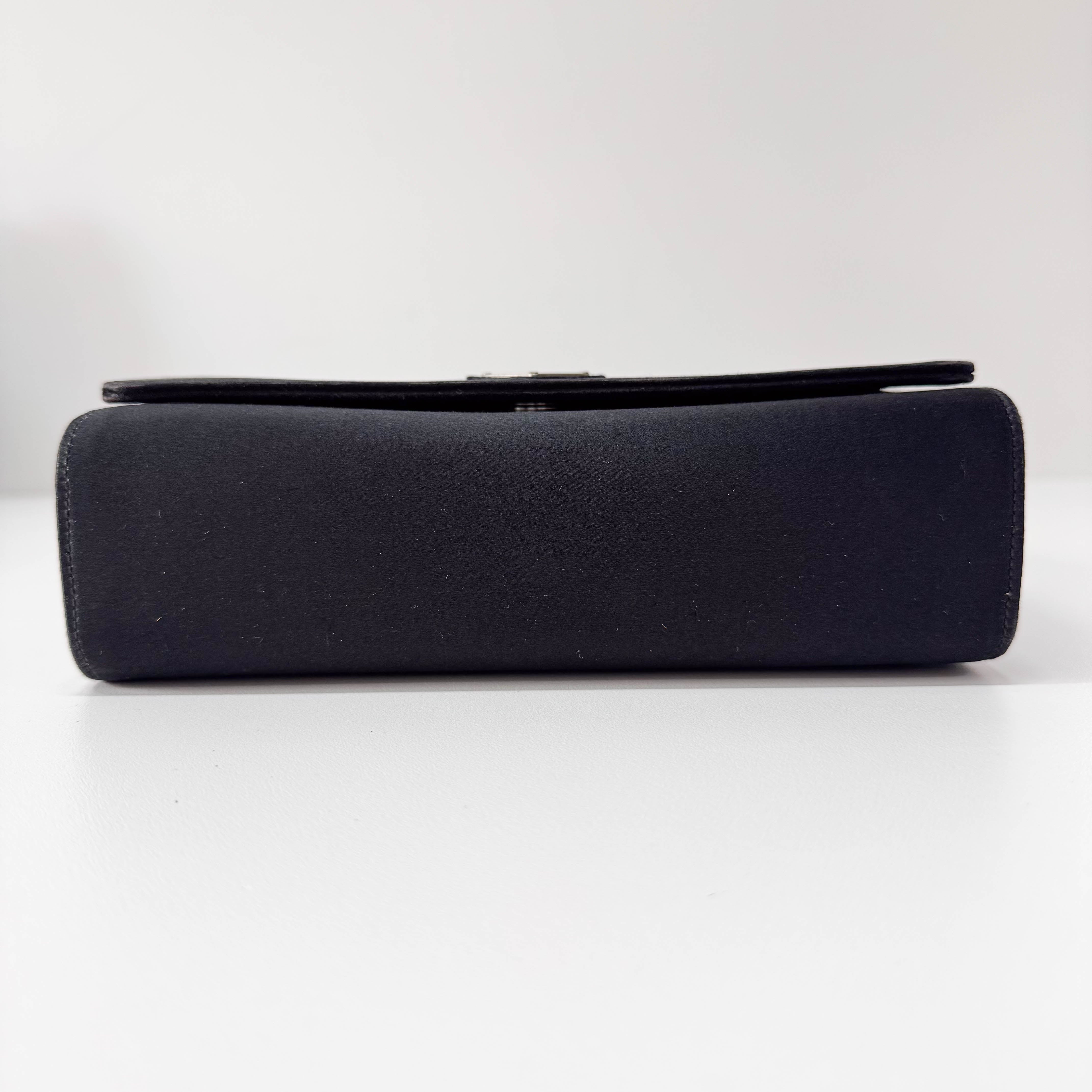 Black Satin Shoulder Bag