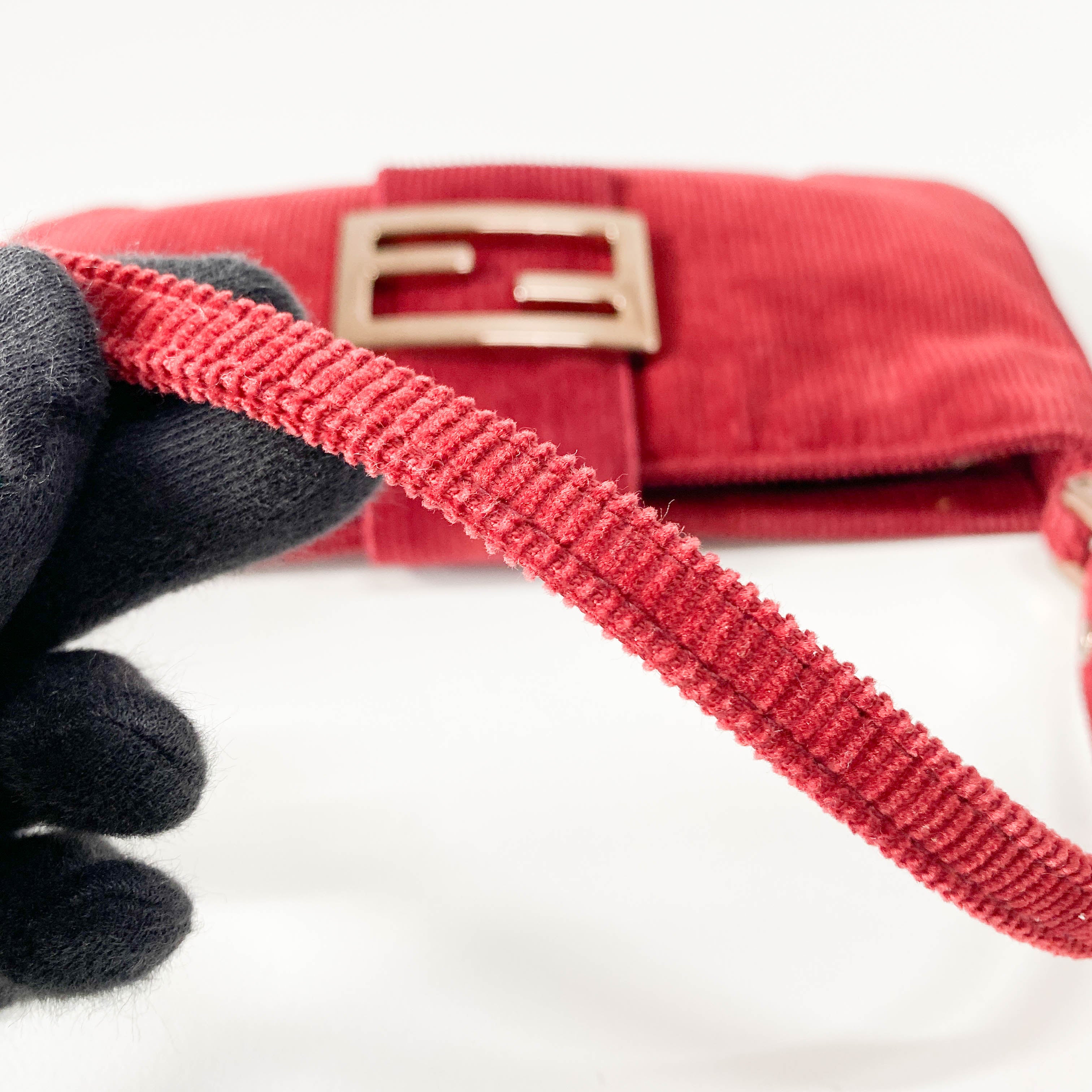 Small Burgundy Corduroy Shoulder Bag