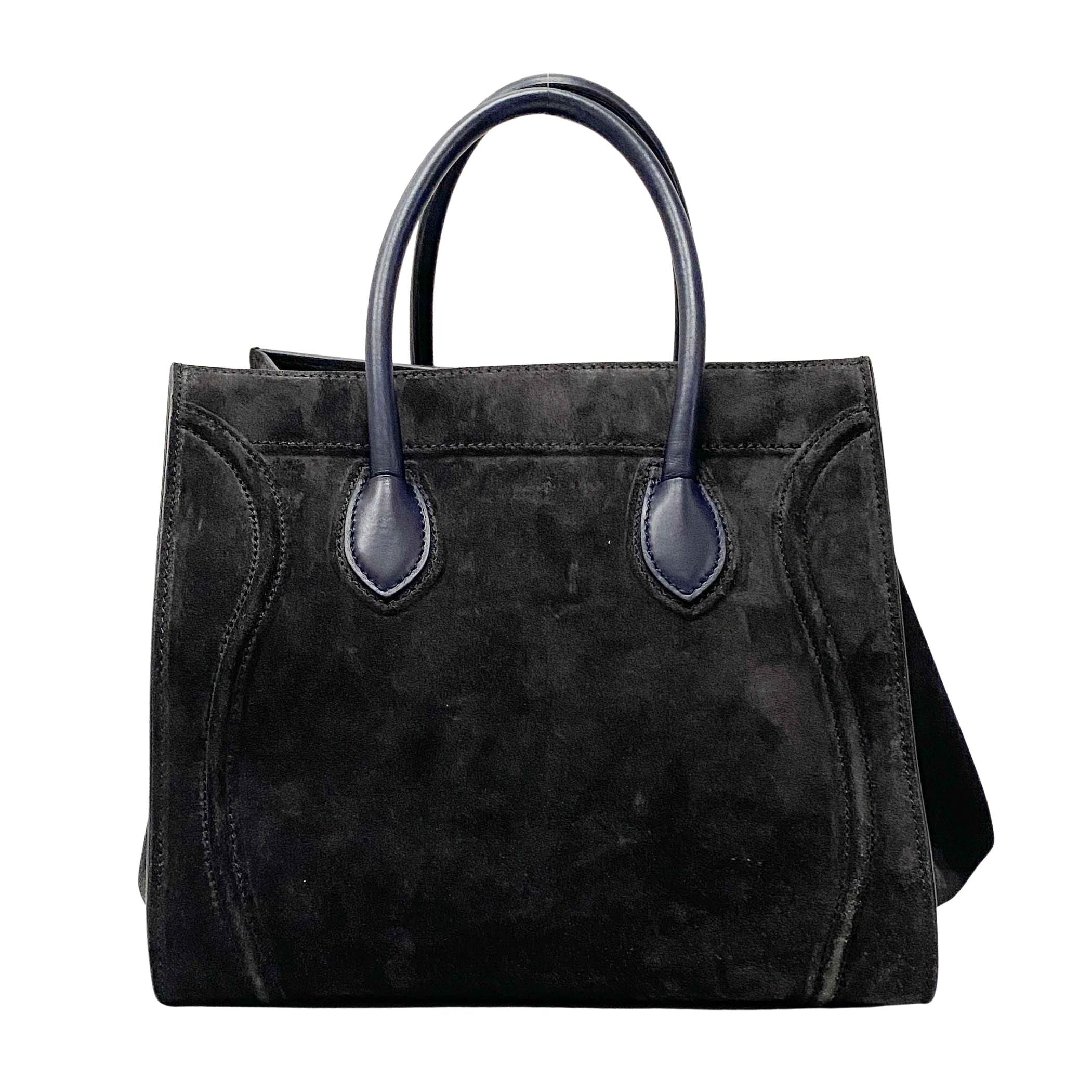 Phantom Black Suede Tote Bag