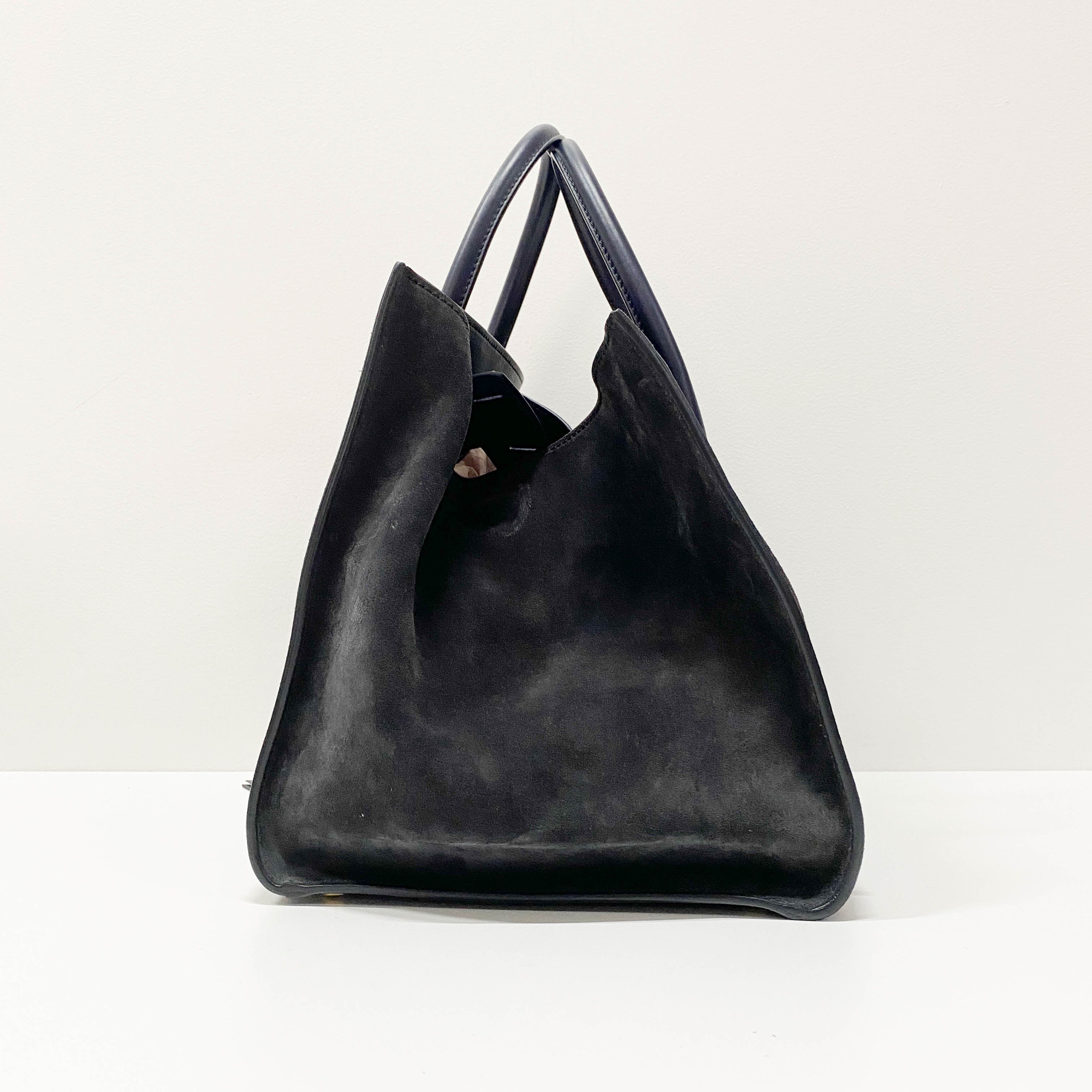 Phantom Black Suede Tote Bag