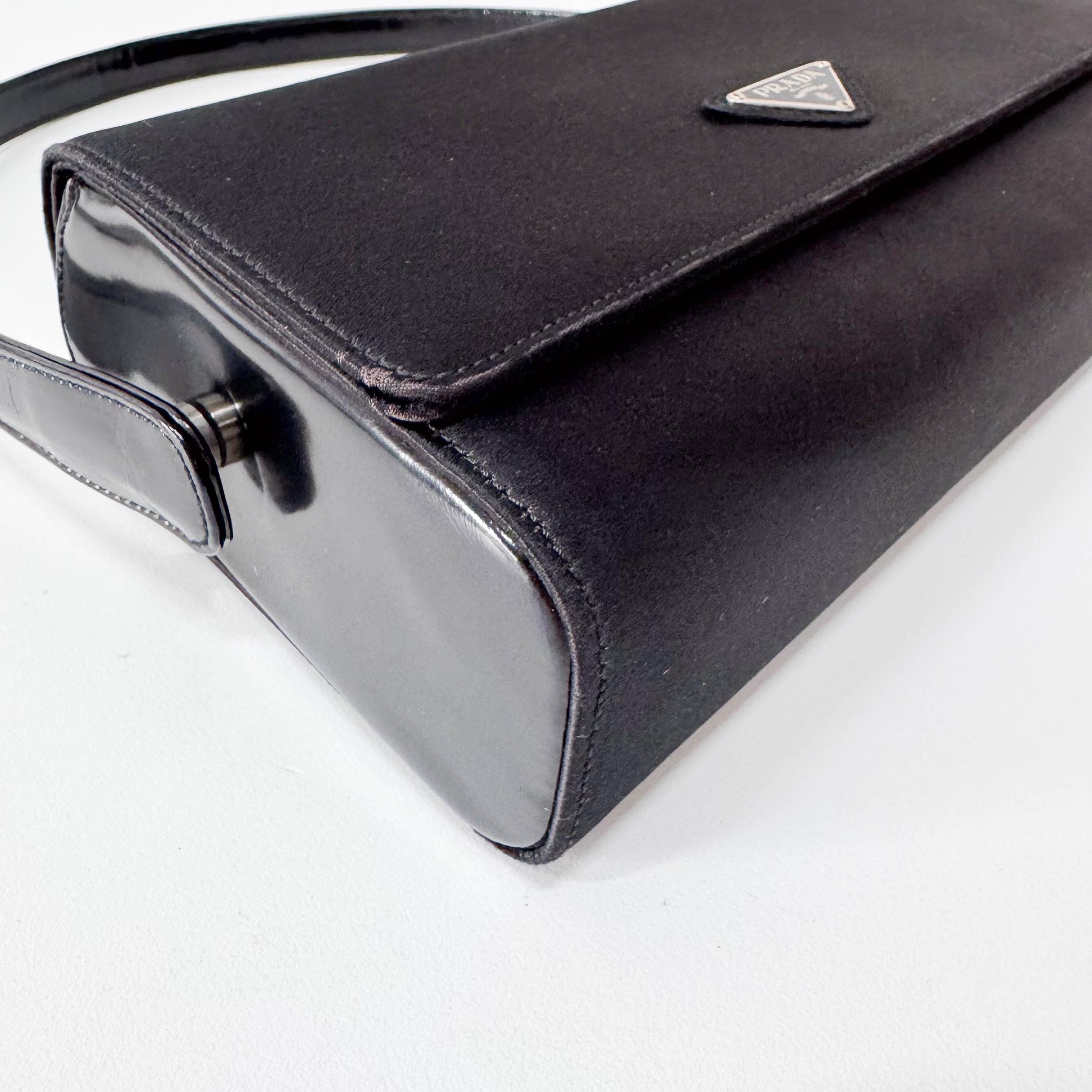 Black Satin Shoulder Bag