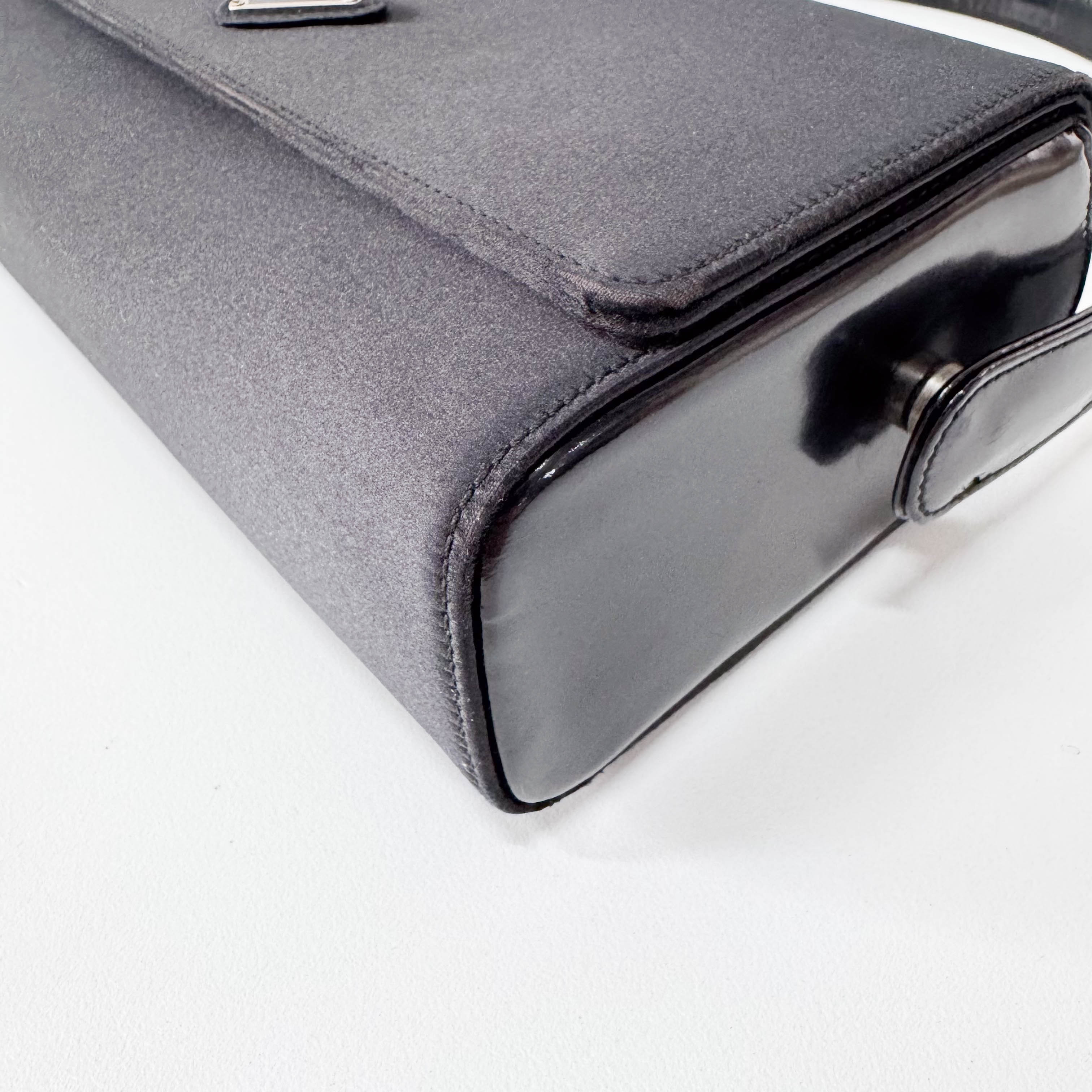 Black Satin Shoulder Bag