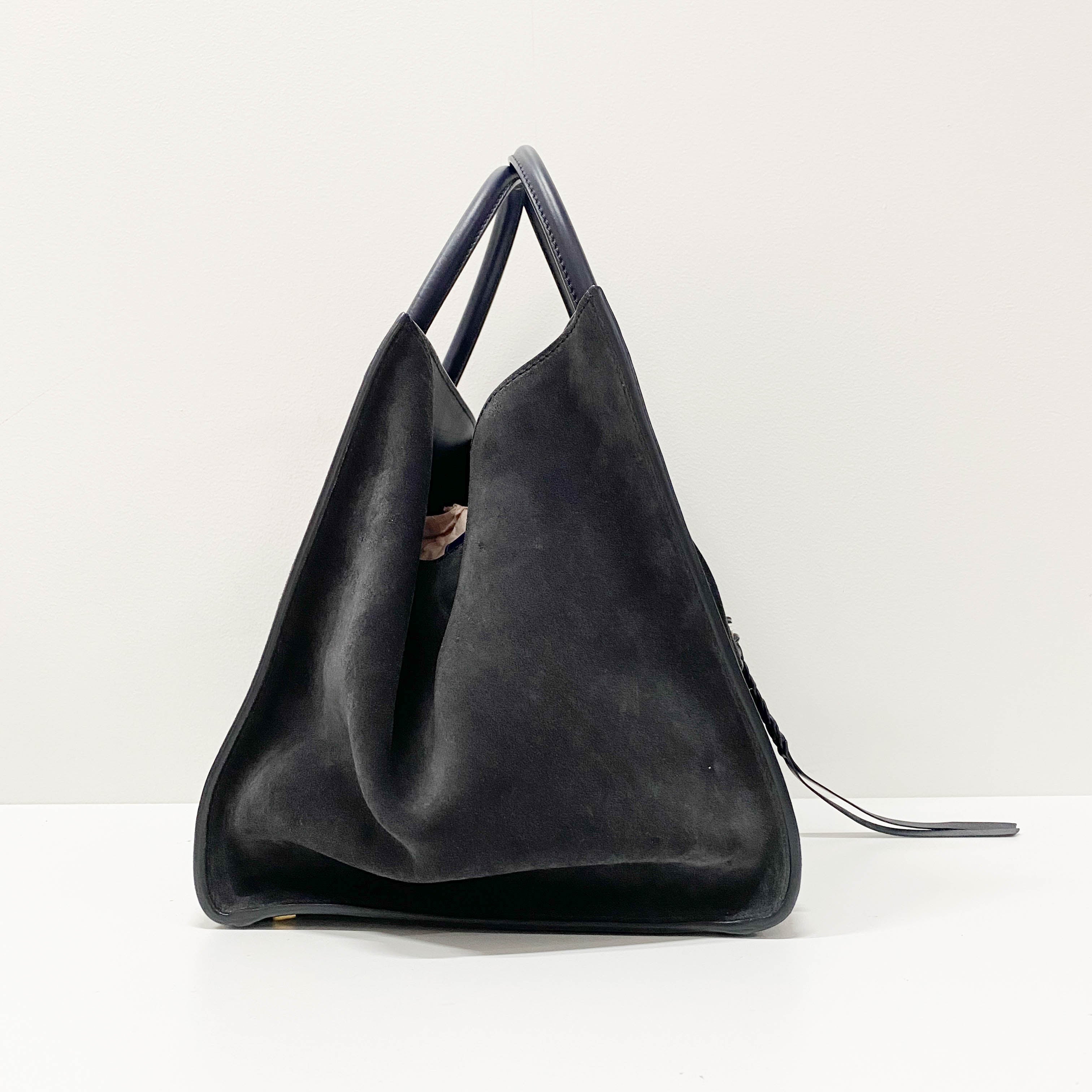 Phantom Black Suede Tote Bag
