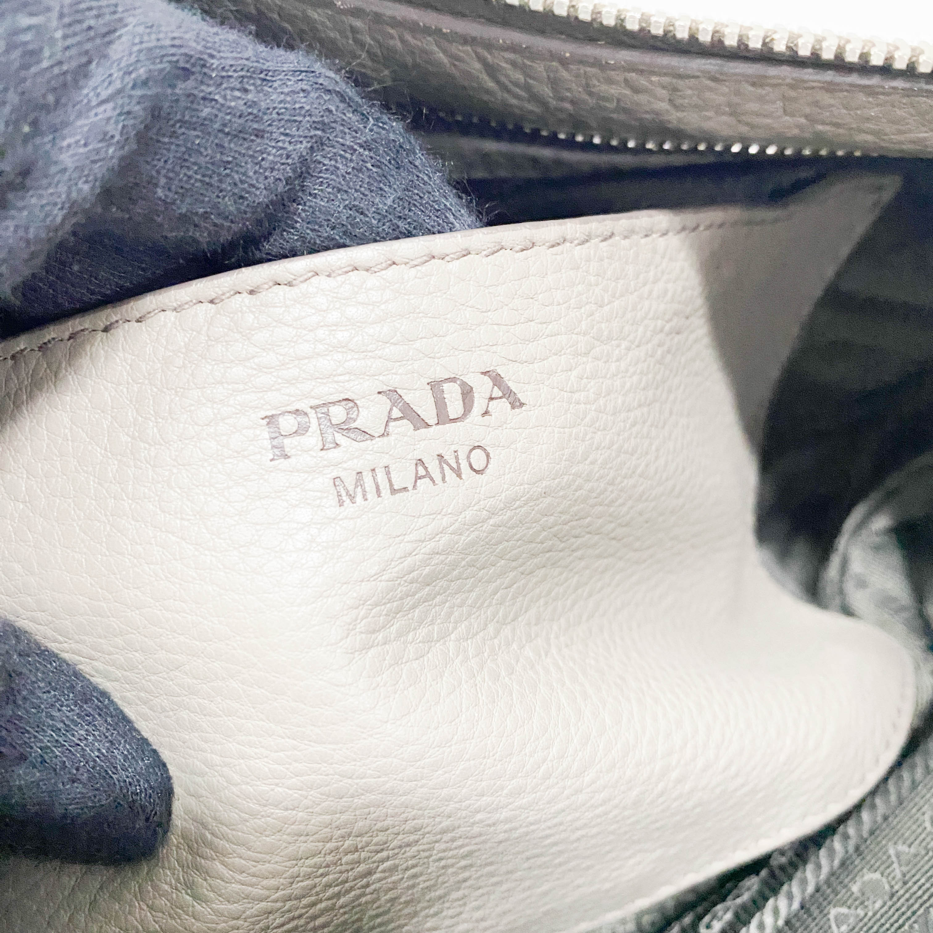 Vintage Grey Leather Crossbody Bag