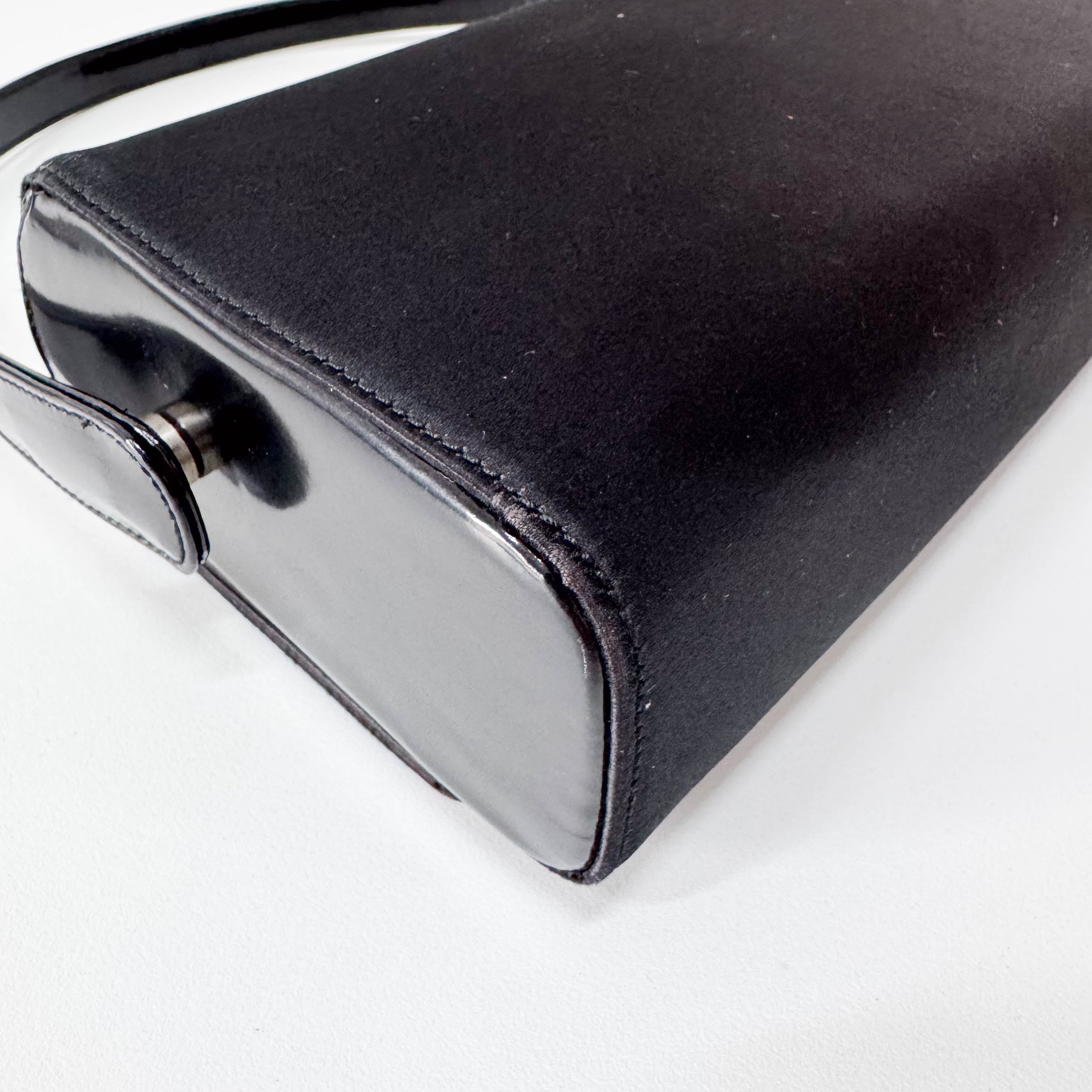 Black Satin Shoulder Bag