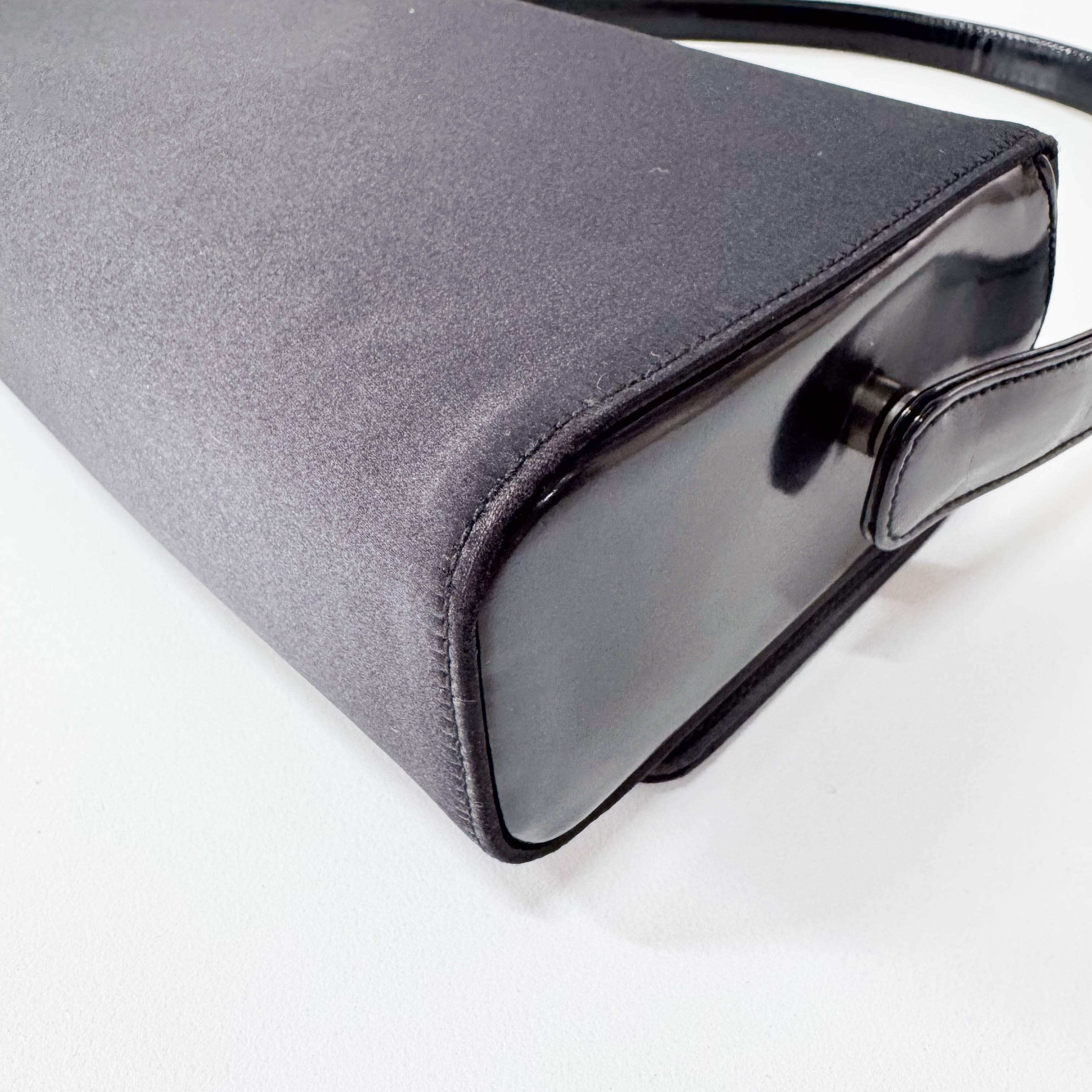 Black Satin Shoulder Bag