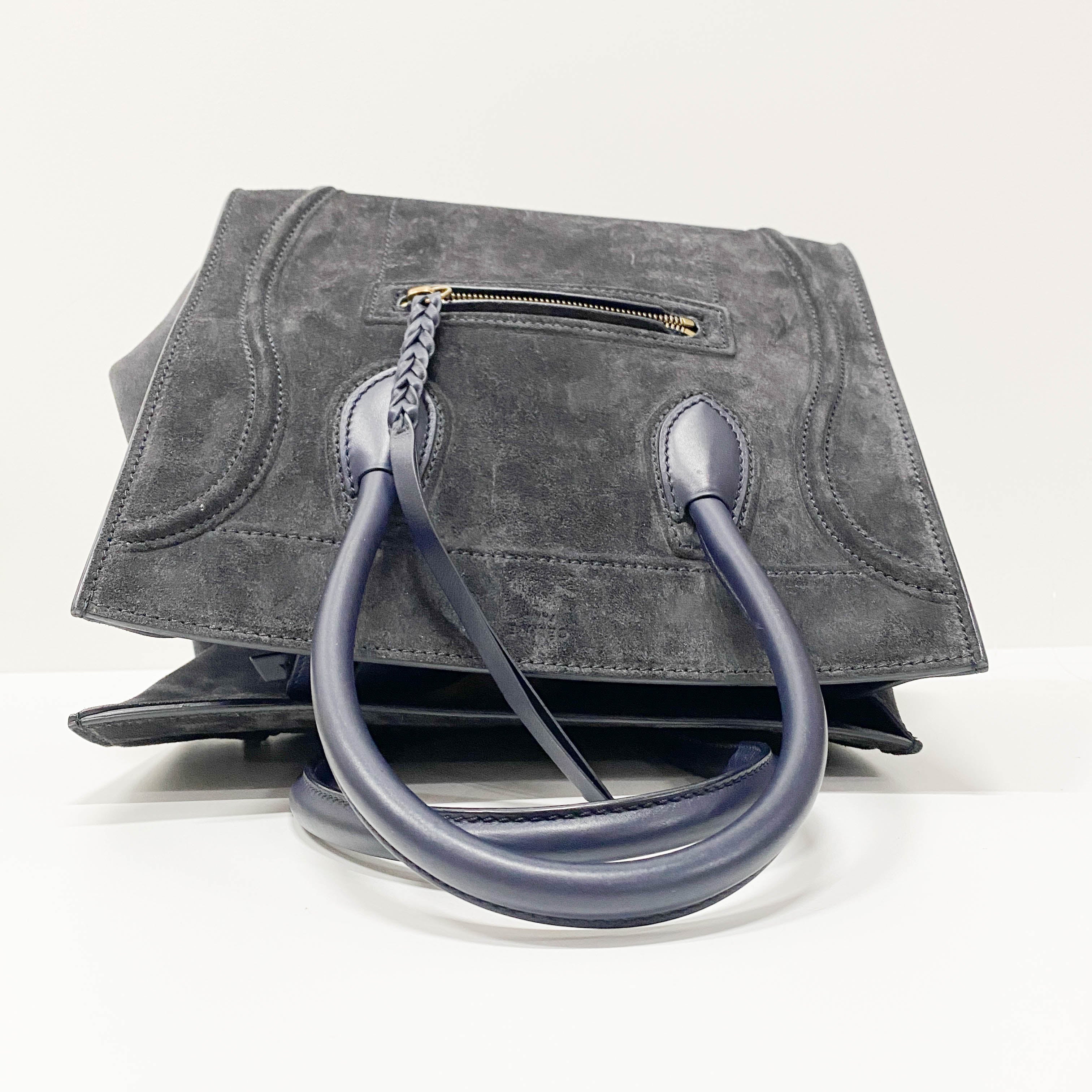 Phantom Black Suede Tote Bag