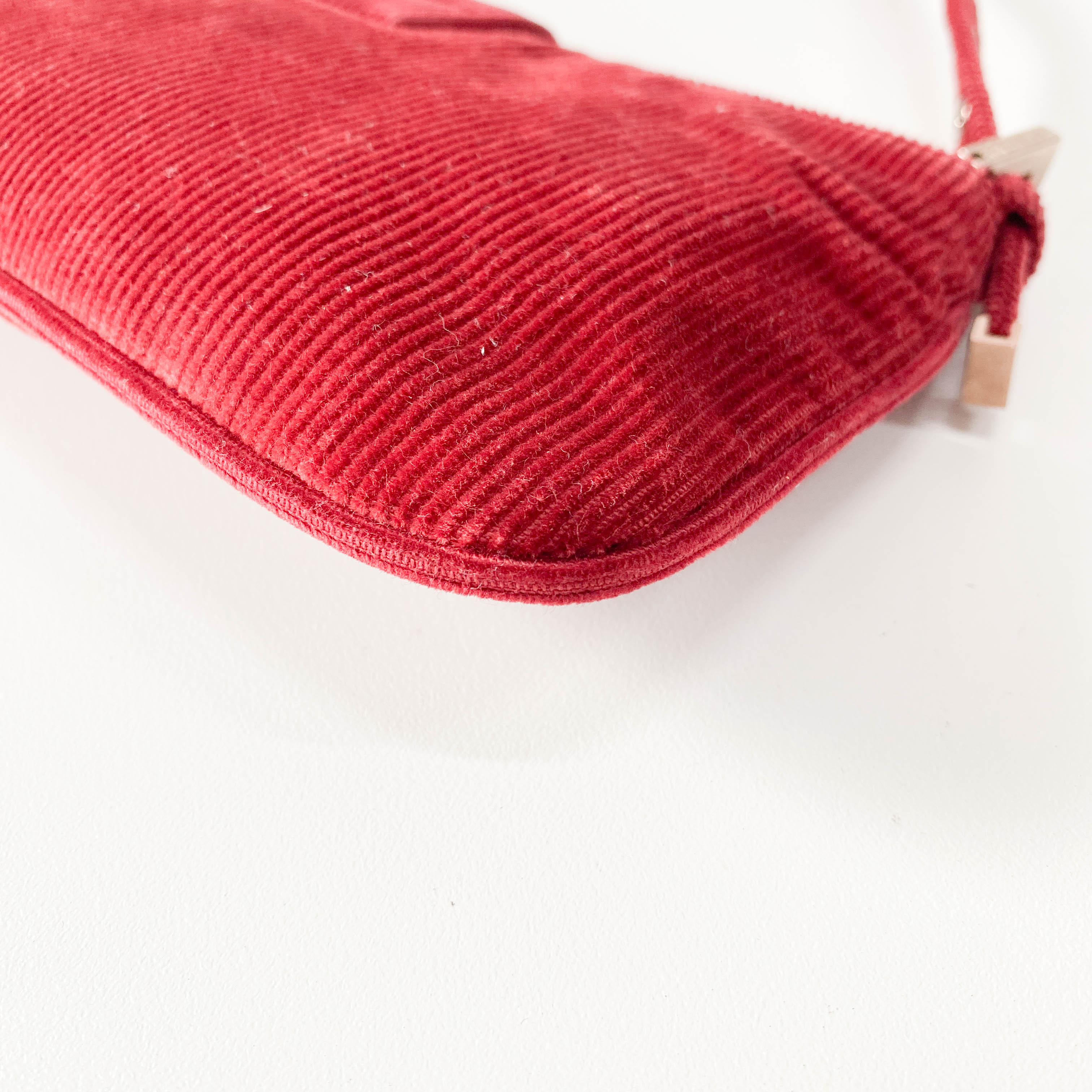 Small Burgundy Corduroy Shoulder Bag